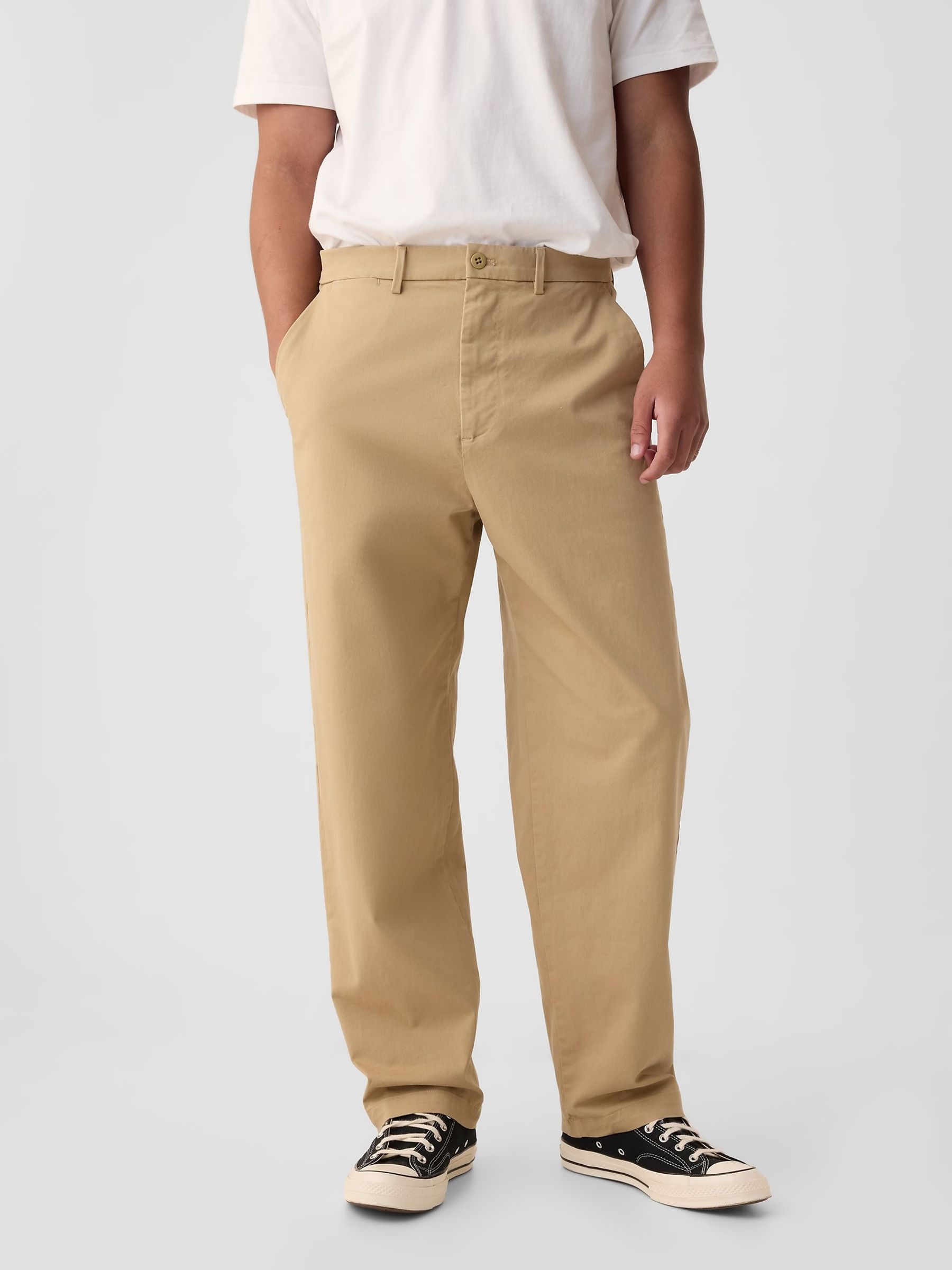 Beige Baggy Fit Stretch Modern Chino Trousers - Image 2 of 7