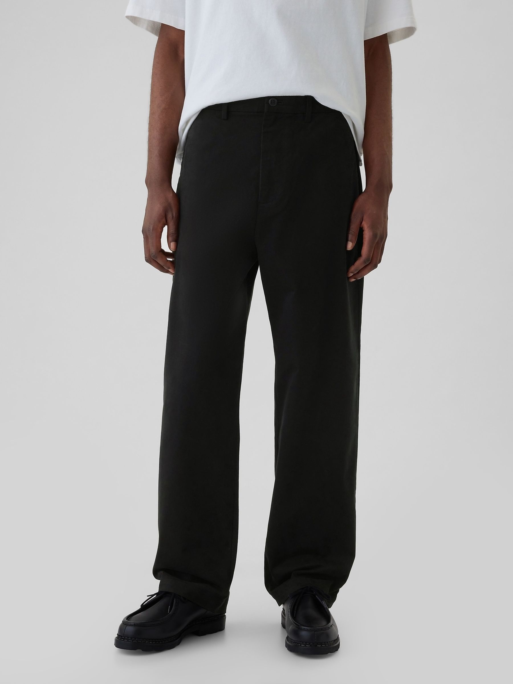 Black Baggy Fit Stretch Modern Chinos - Image 3 of 5