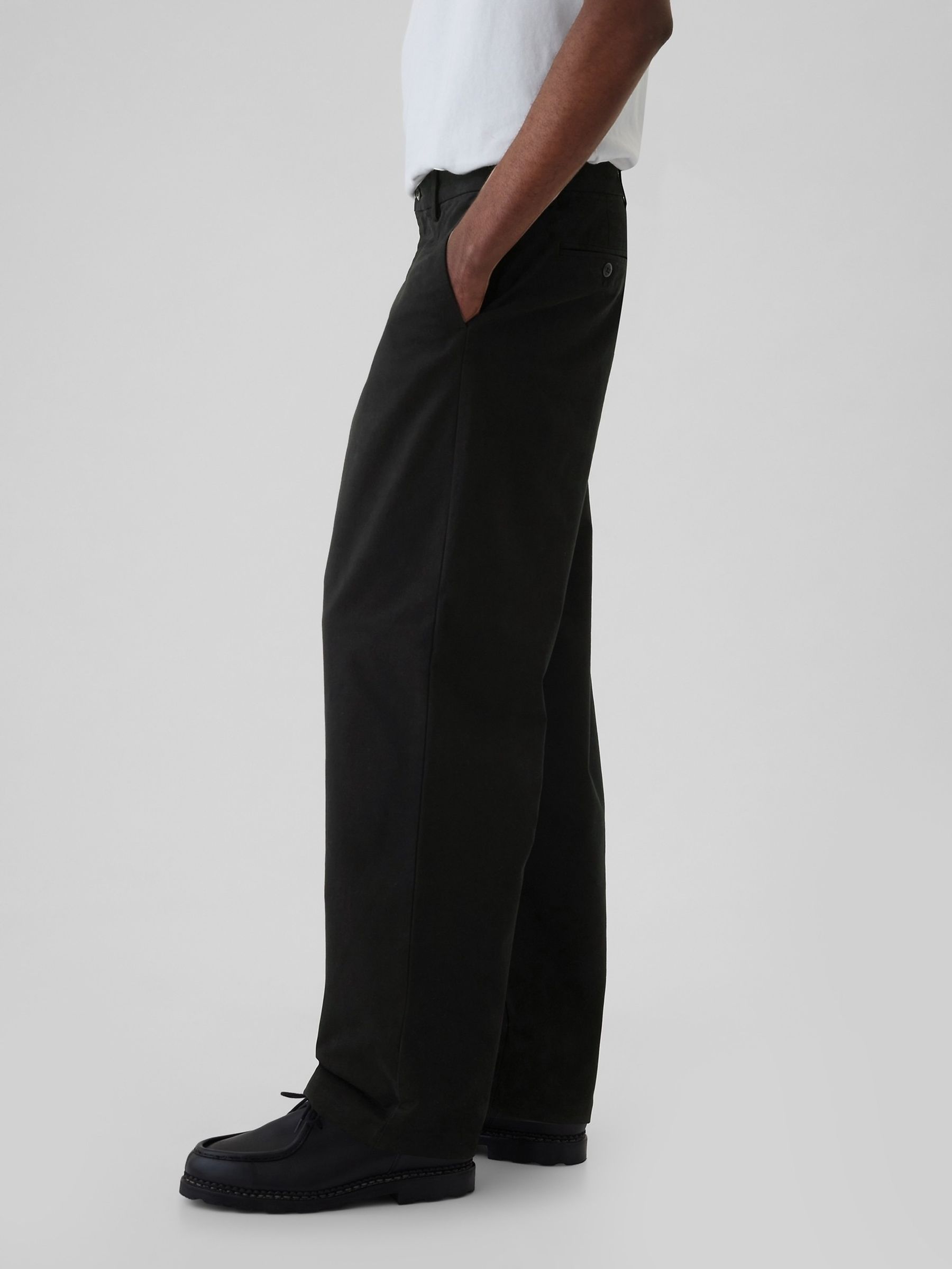 Black Baggy Fit Stretch Modern Chinos - Image 4 of 5
