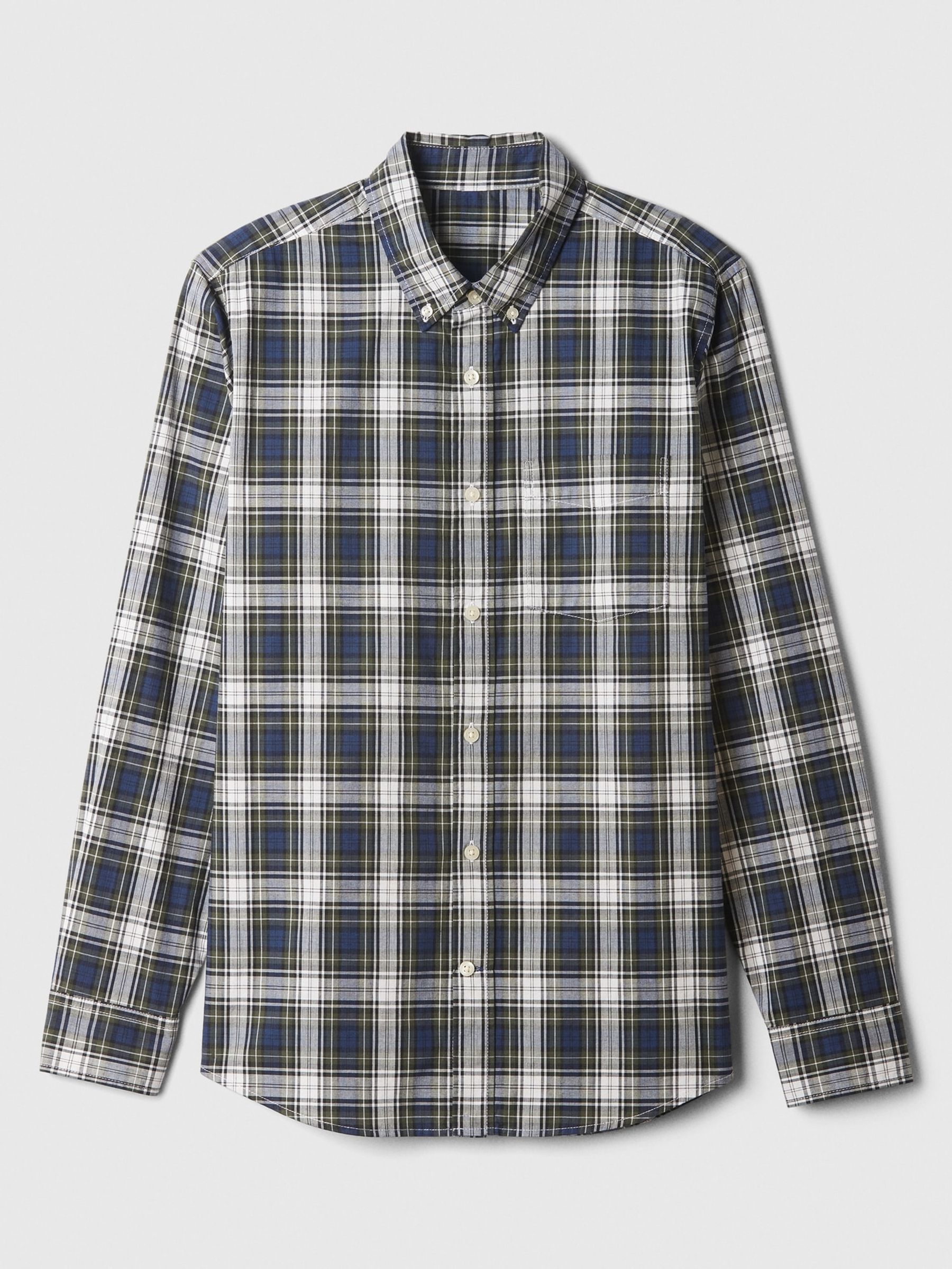 Blue Regular Fit Long Sleeve Poplin Shirt - Image 5 of 5