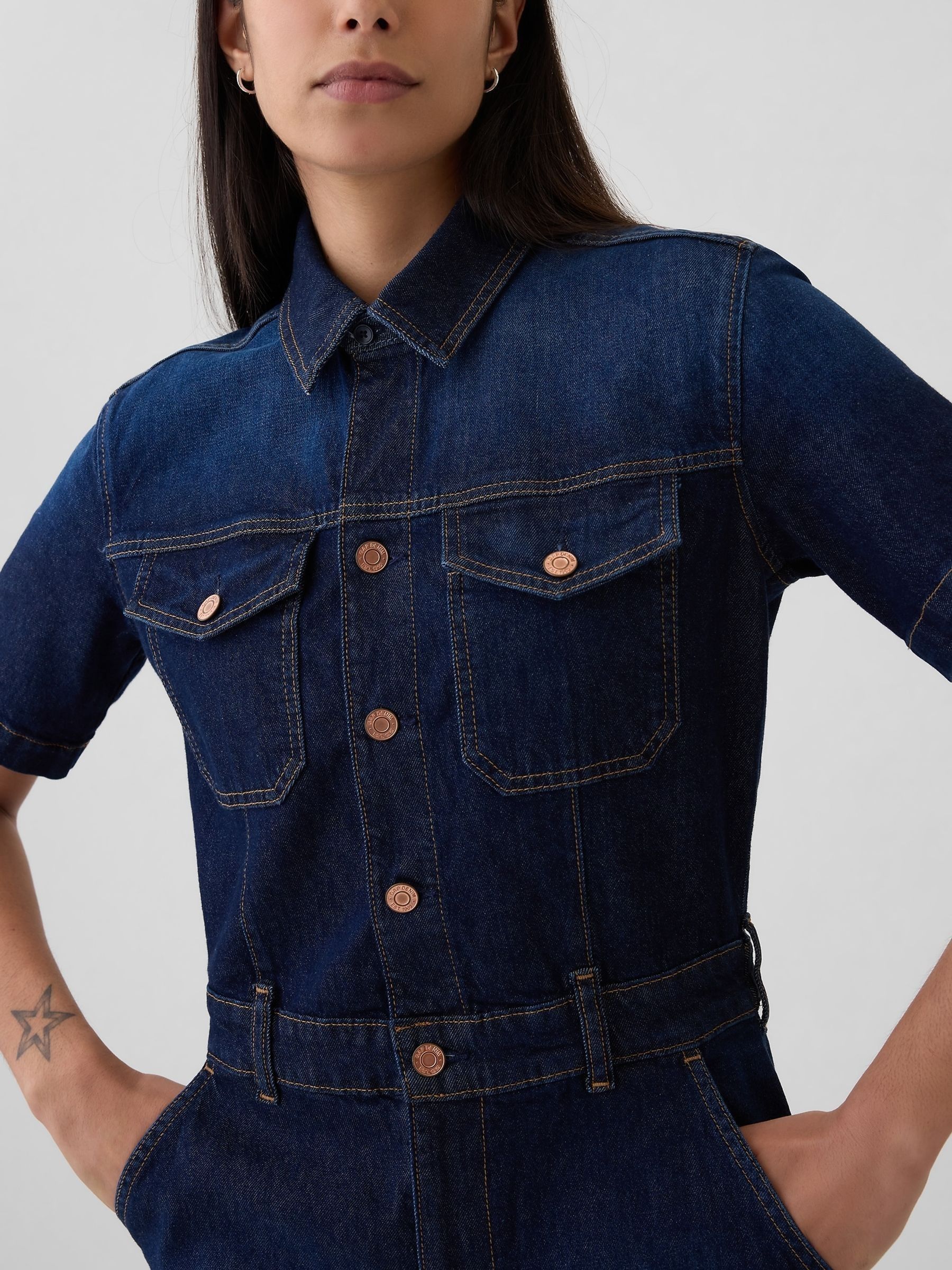 Blue Denim Jumpsuit - Image 4 of 4