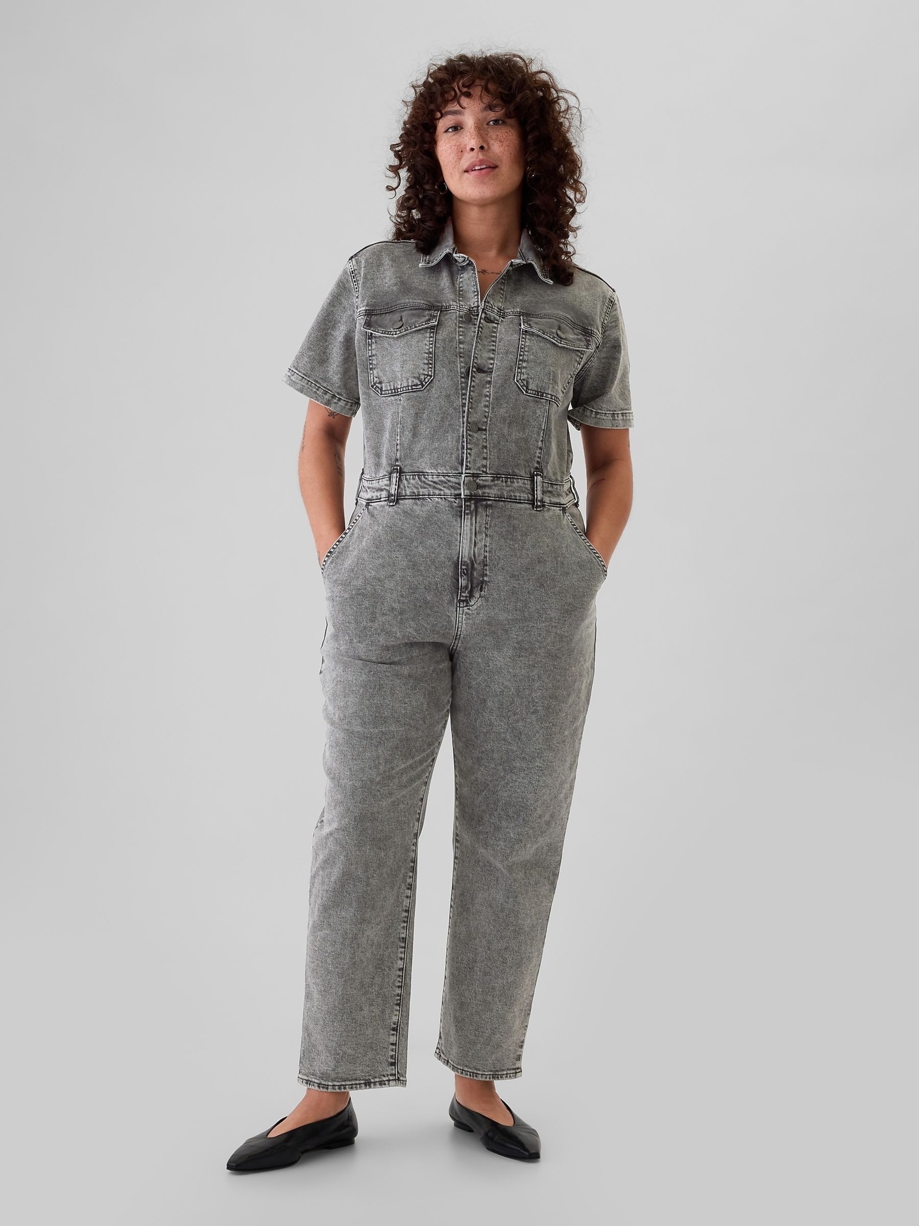 Black Denim Jumpsuit - Image 3 of 5
