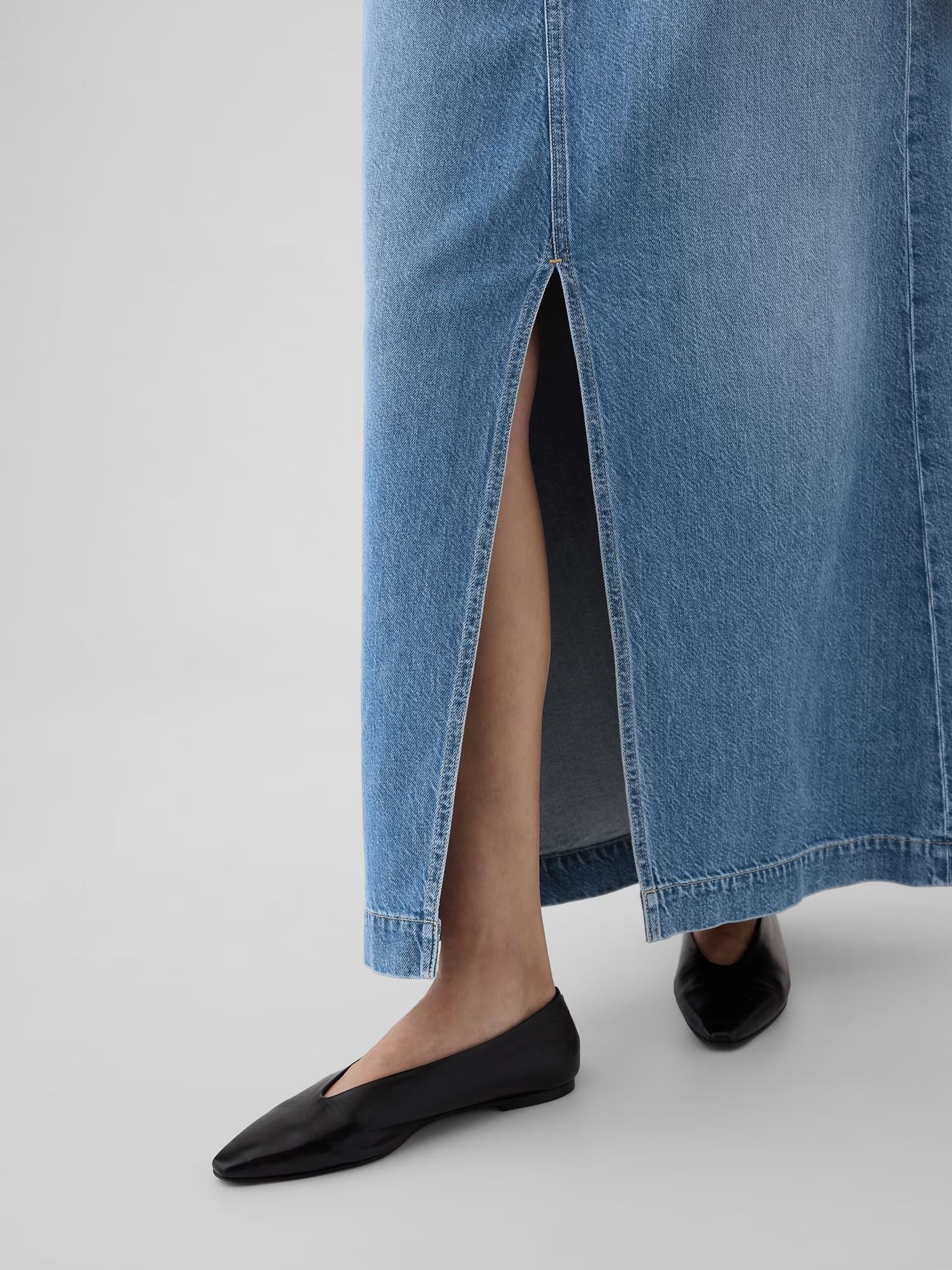 Blue UltraSoft Denim Maxi Skirt - Image 4 of 5