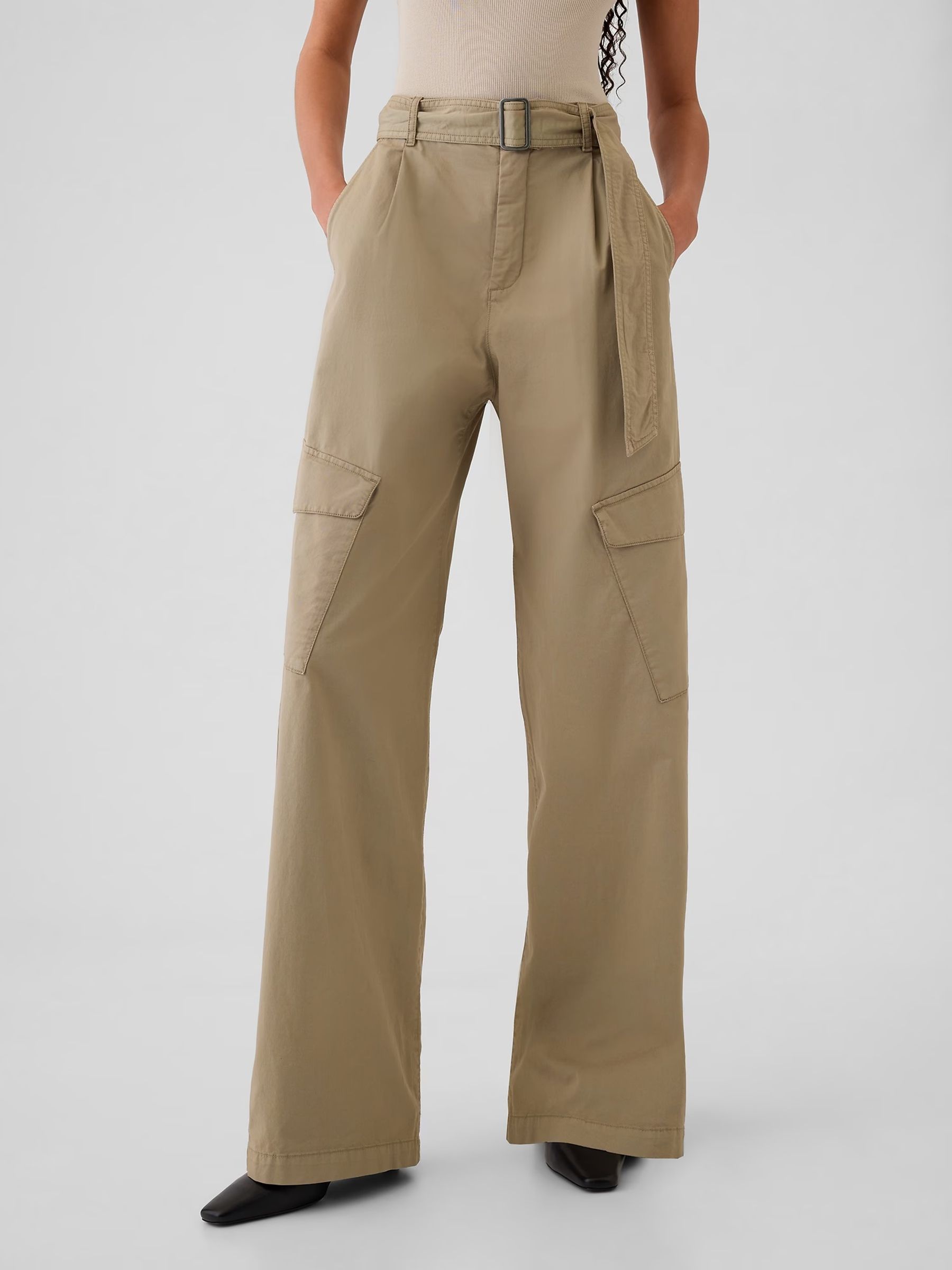 Brown High Waisted Baggy Cargo Trousers - Image 2 of 7