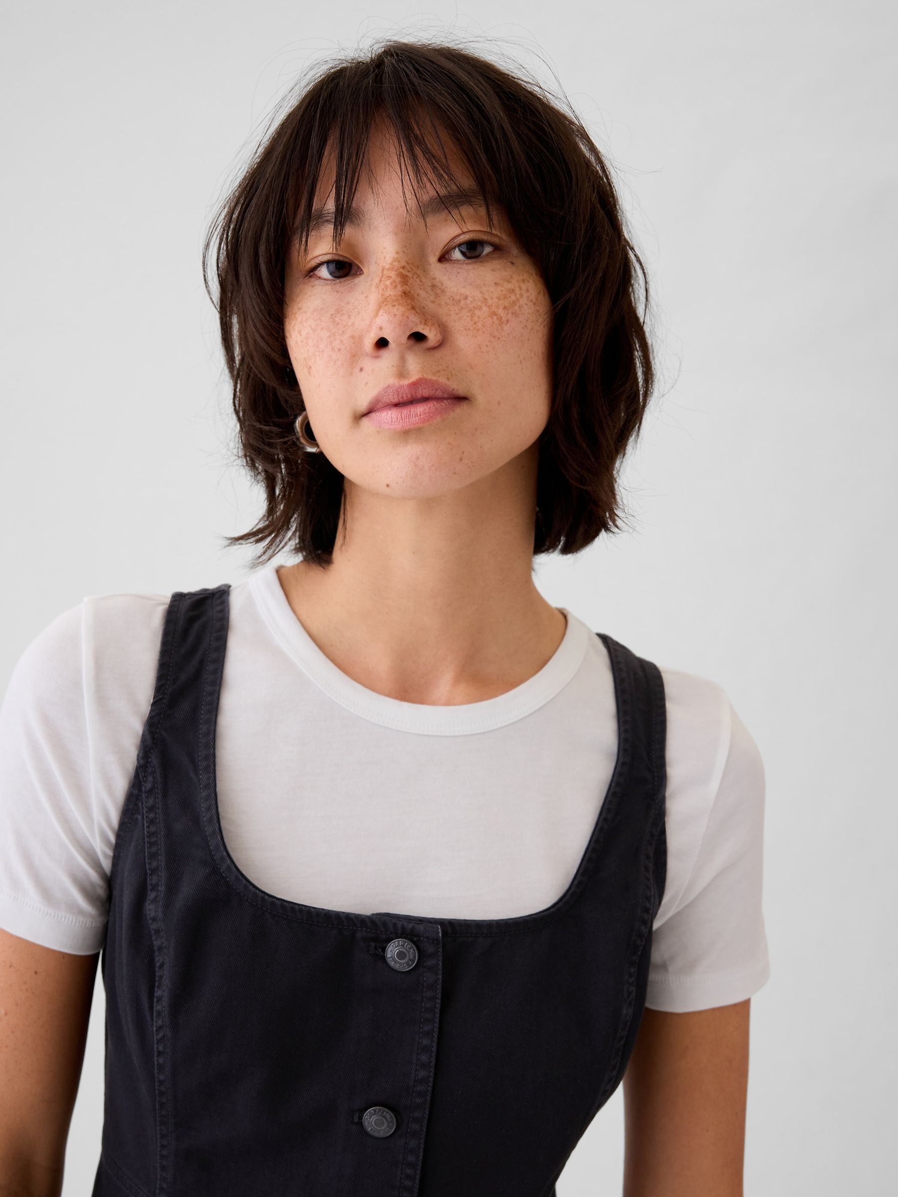 Black Utility Button Mini Dress - Image 4 of 4