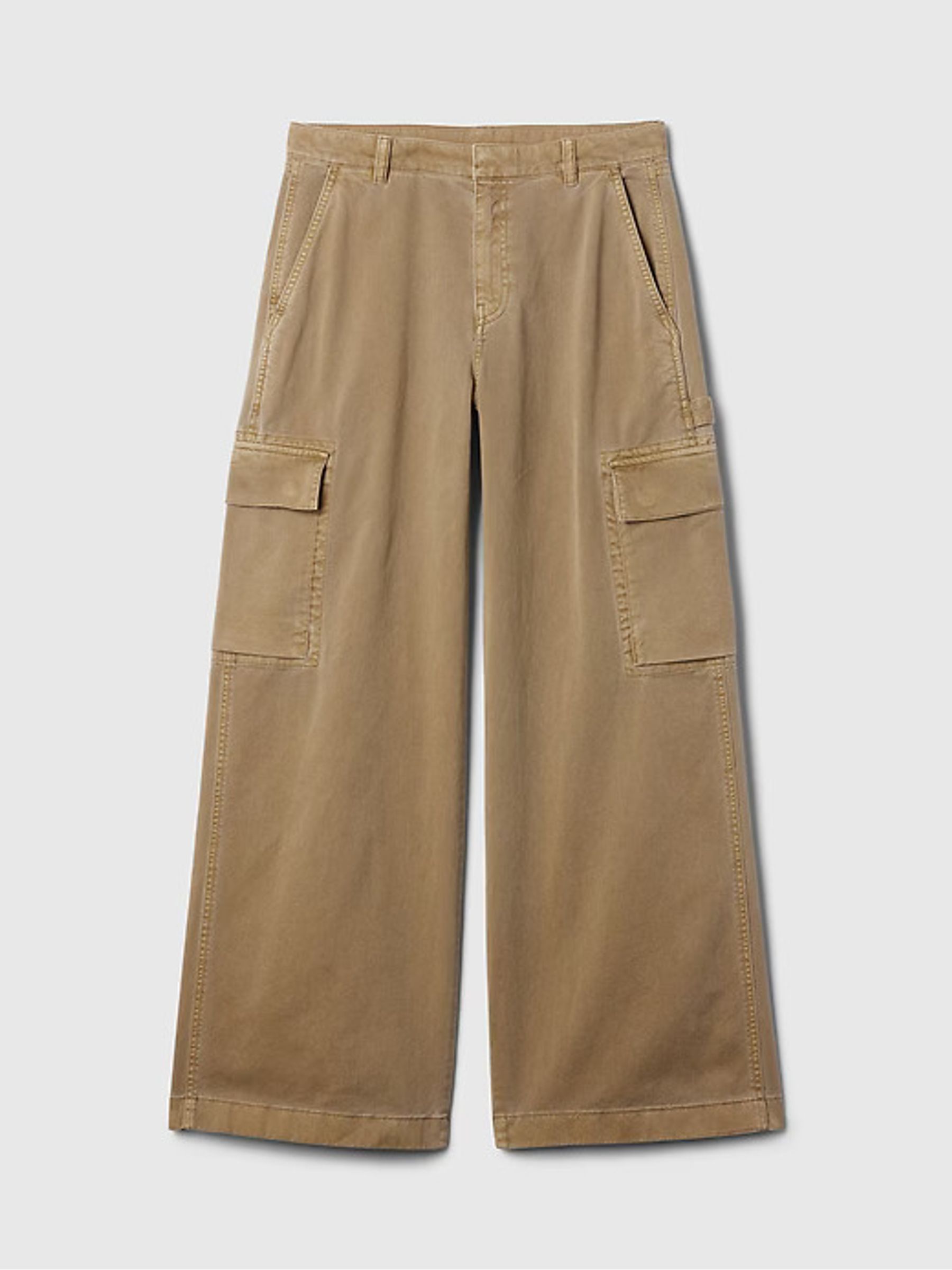 Brown Mid Rise Cotton Baggy Cargo Trousers - Image 6 of 6