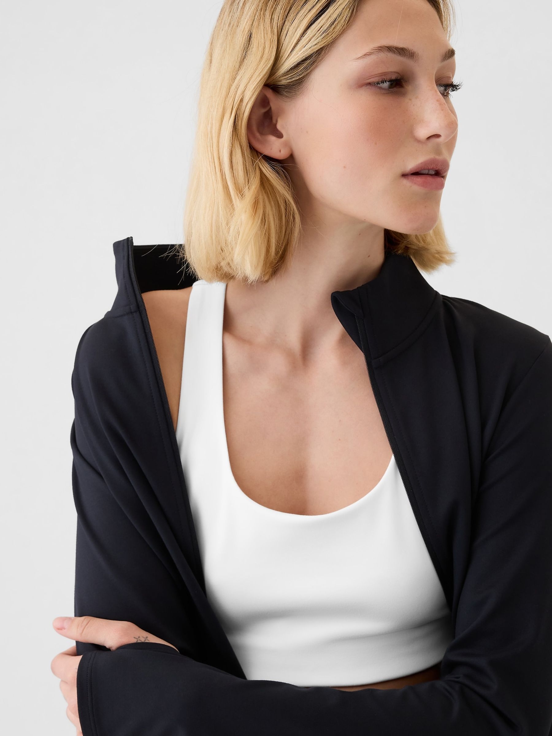 White Power Medium Impact Racerback Sports Bra - Image 3 of 5