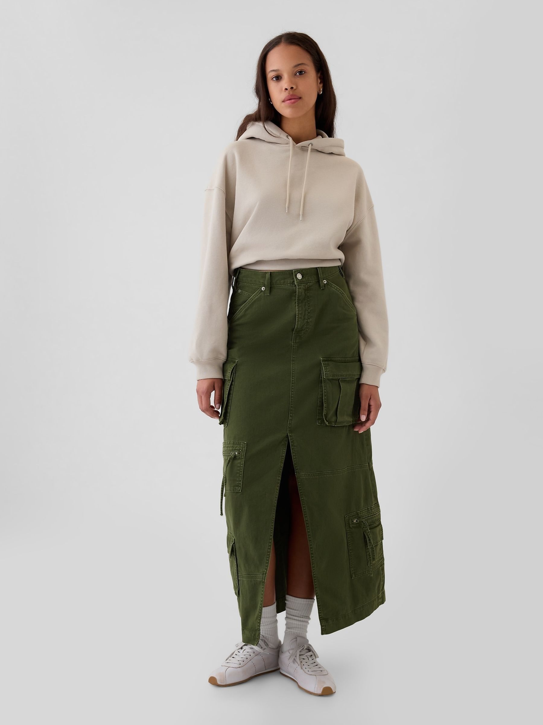 Green Cargo Maxi Skirt - Image 2 of 5