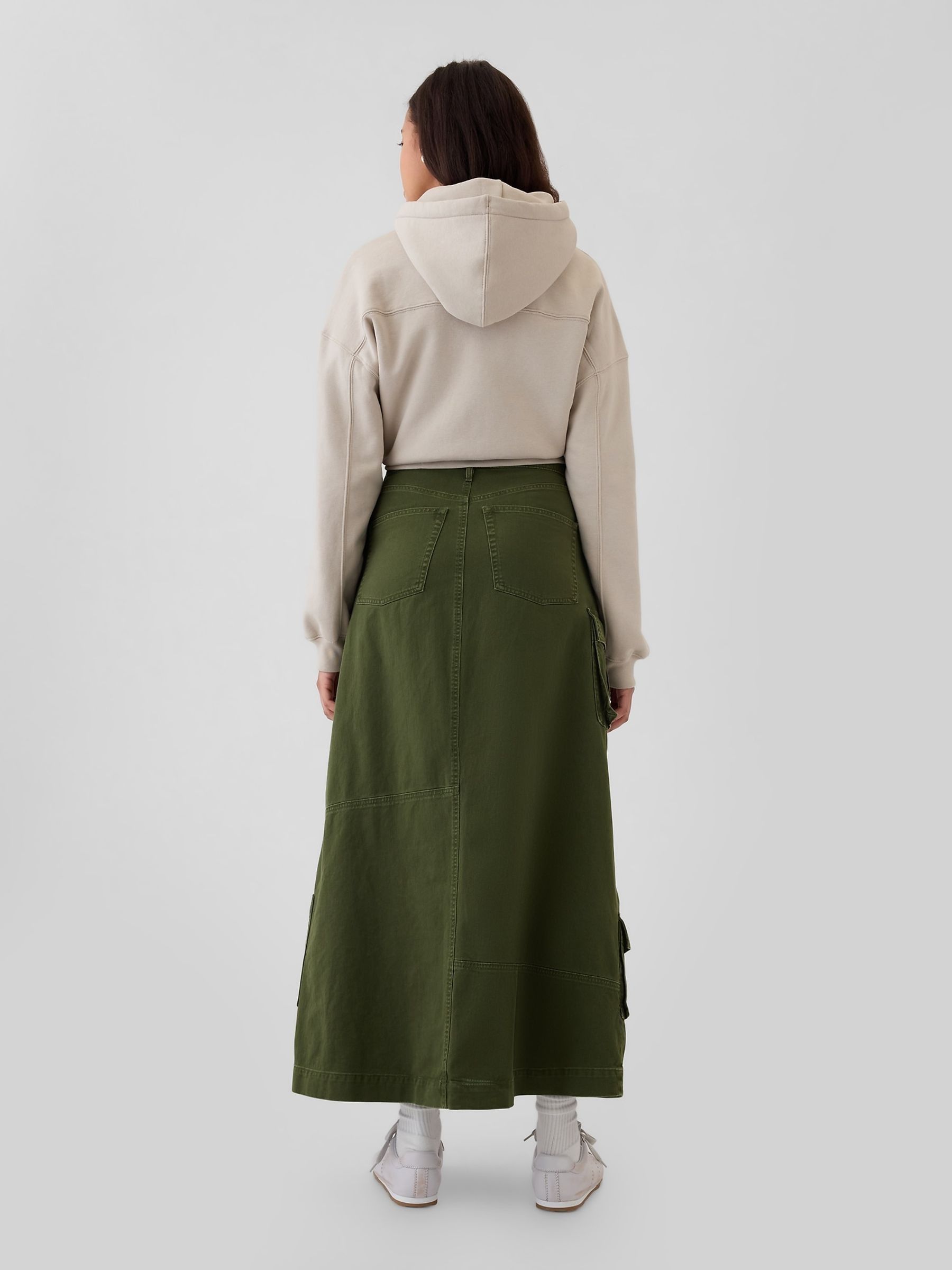 Green Cargo Maxi Skirt - Image 3 of 5