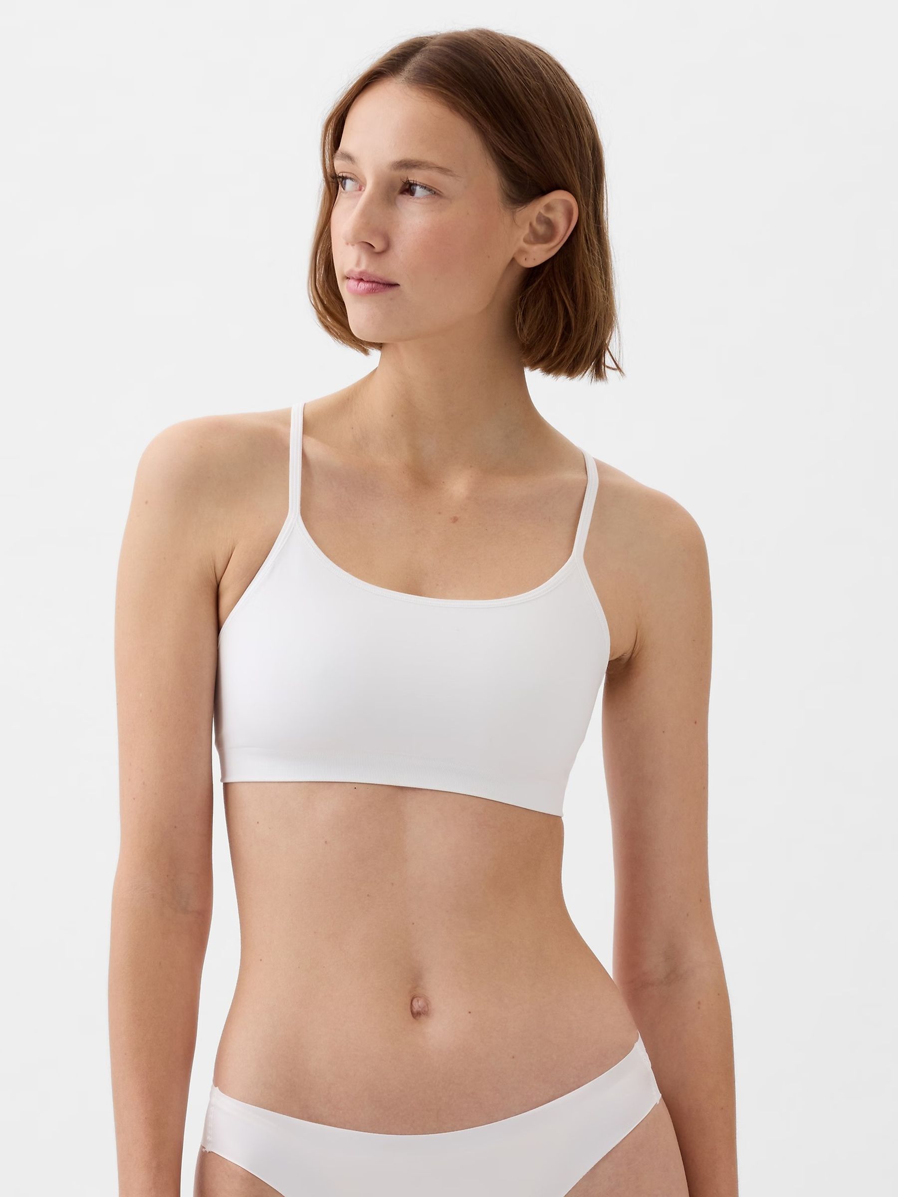 White Seamless Racerback Bralette - Image 1 of 4