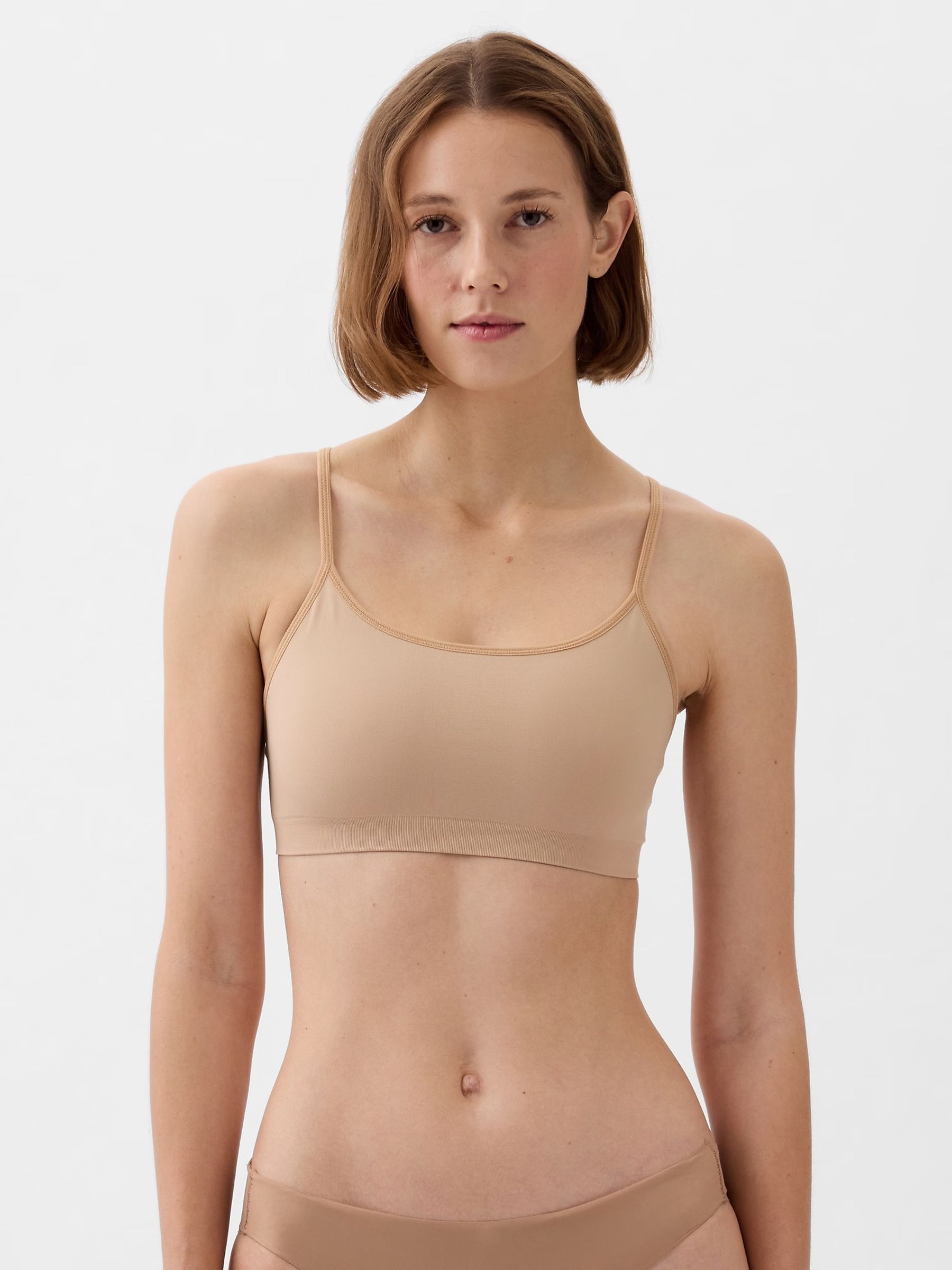 Beige Seamless Racerback Bralette - Image 1 of 4