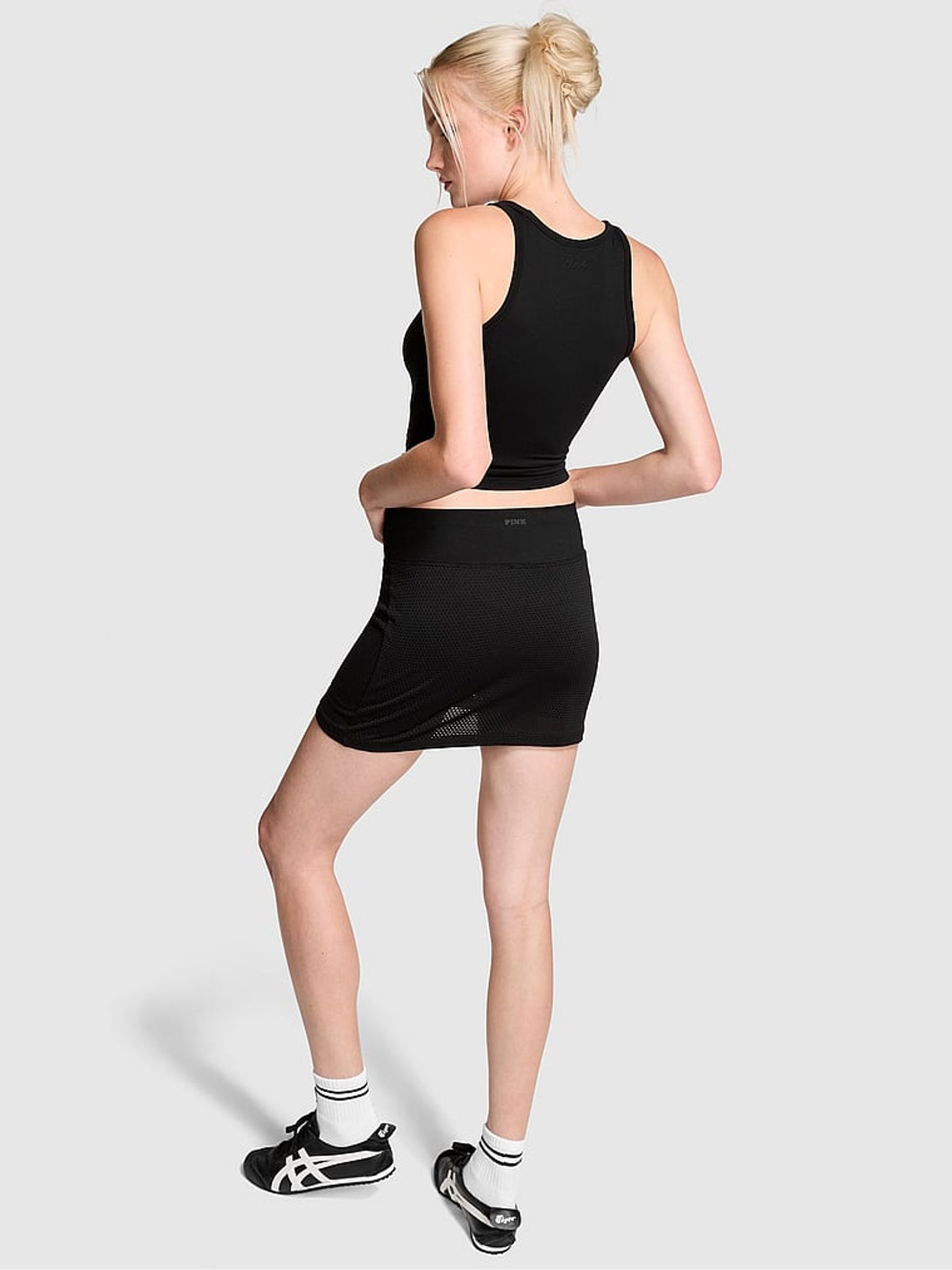Black Seamless Drapey Skort - Image 2 of 4