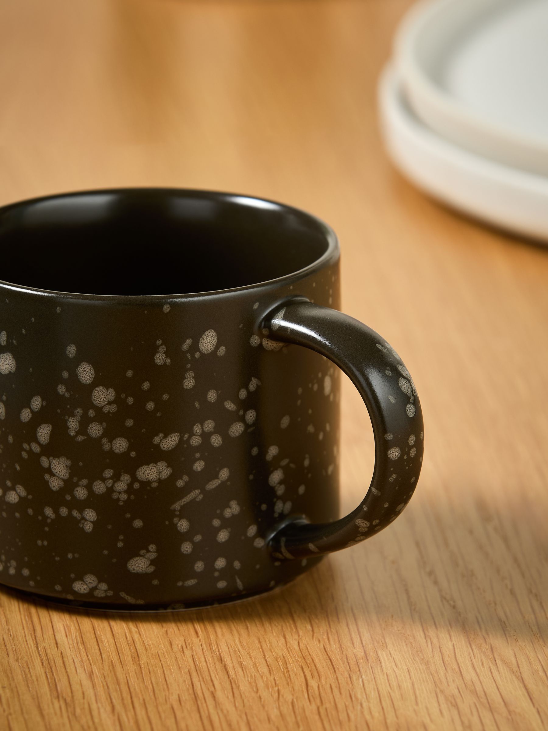 Set of 4 Jovi Hand Painted Stacking Mugs in Black/White - Image 4 of 4