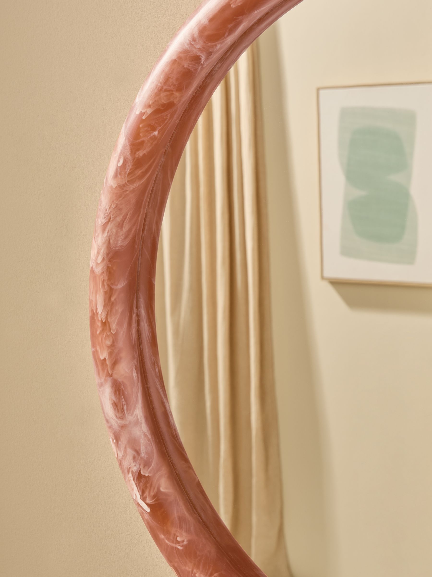 Nina Resin Mirror in Coral Red - Image 2 of 4