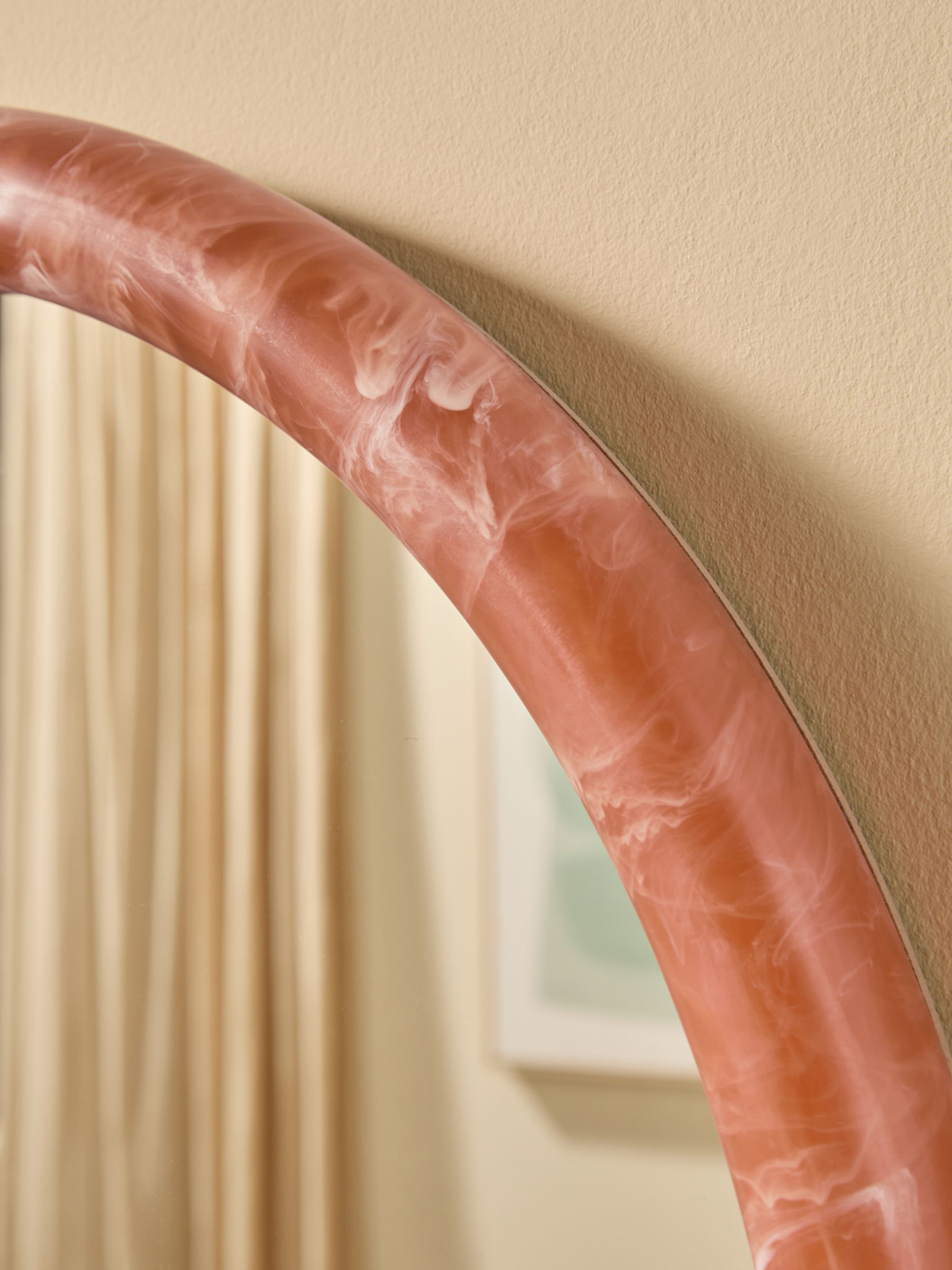 Nina Resin Mirror in Coral Red - Image 3 of 4