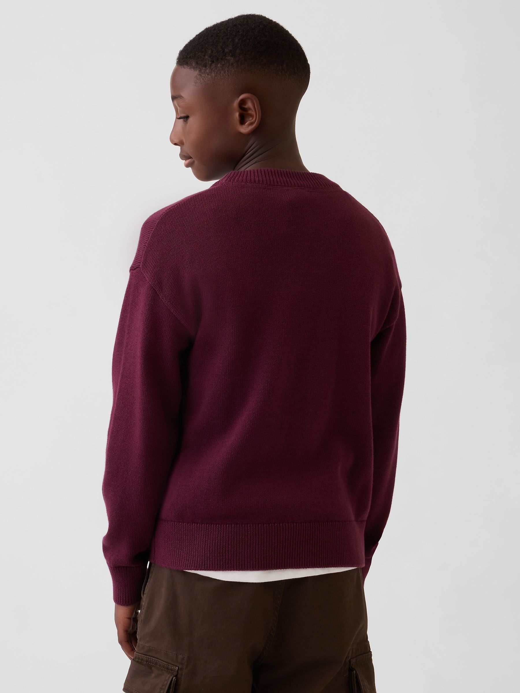 Burgundy Red Relaxed Jumper - Image 2 of 5
