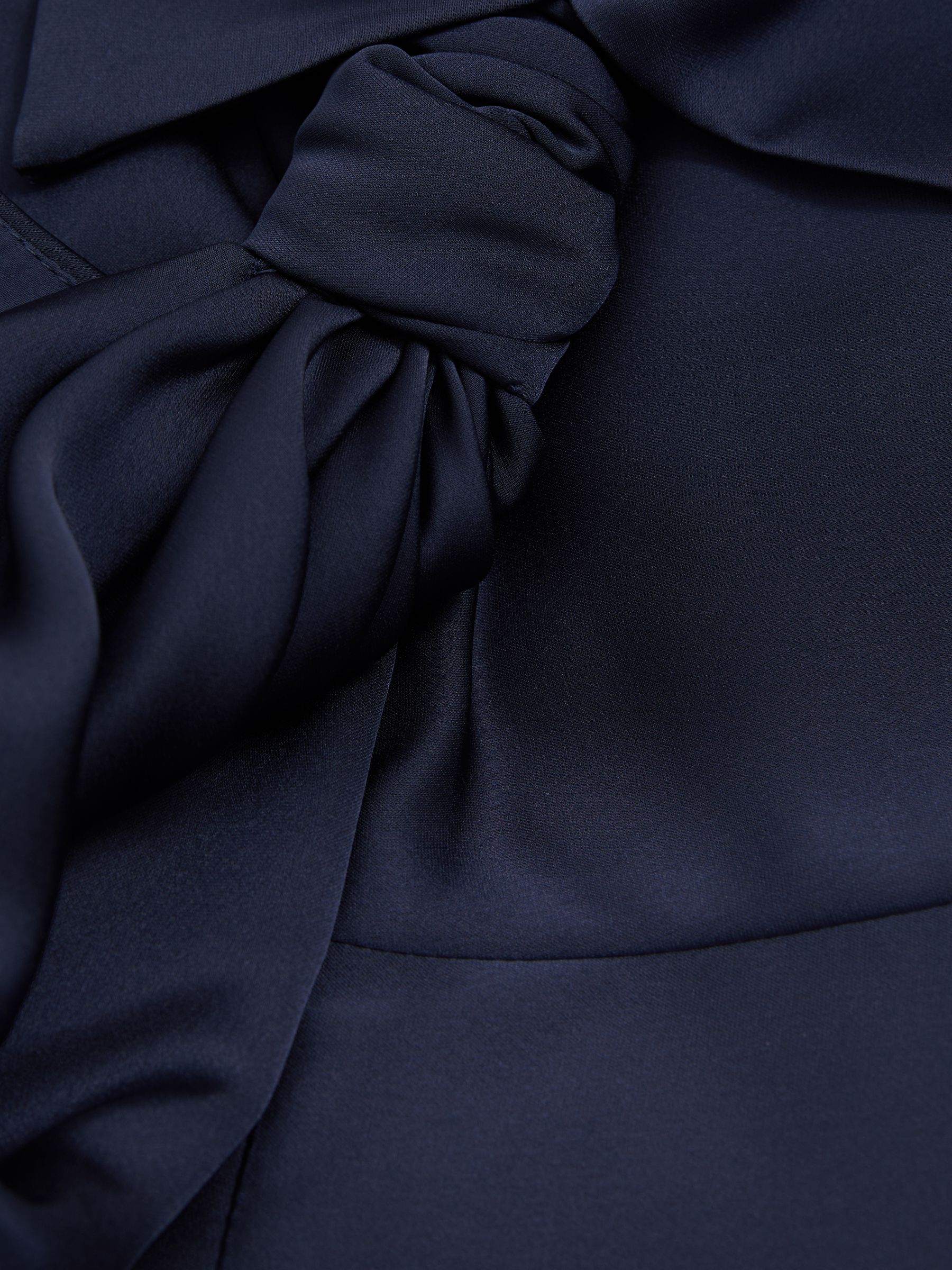 Gemi Navy Halston Satin Halter Neck Maxi Dress - Image 5 of 5