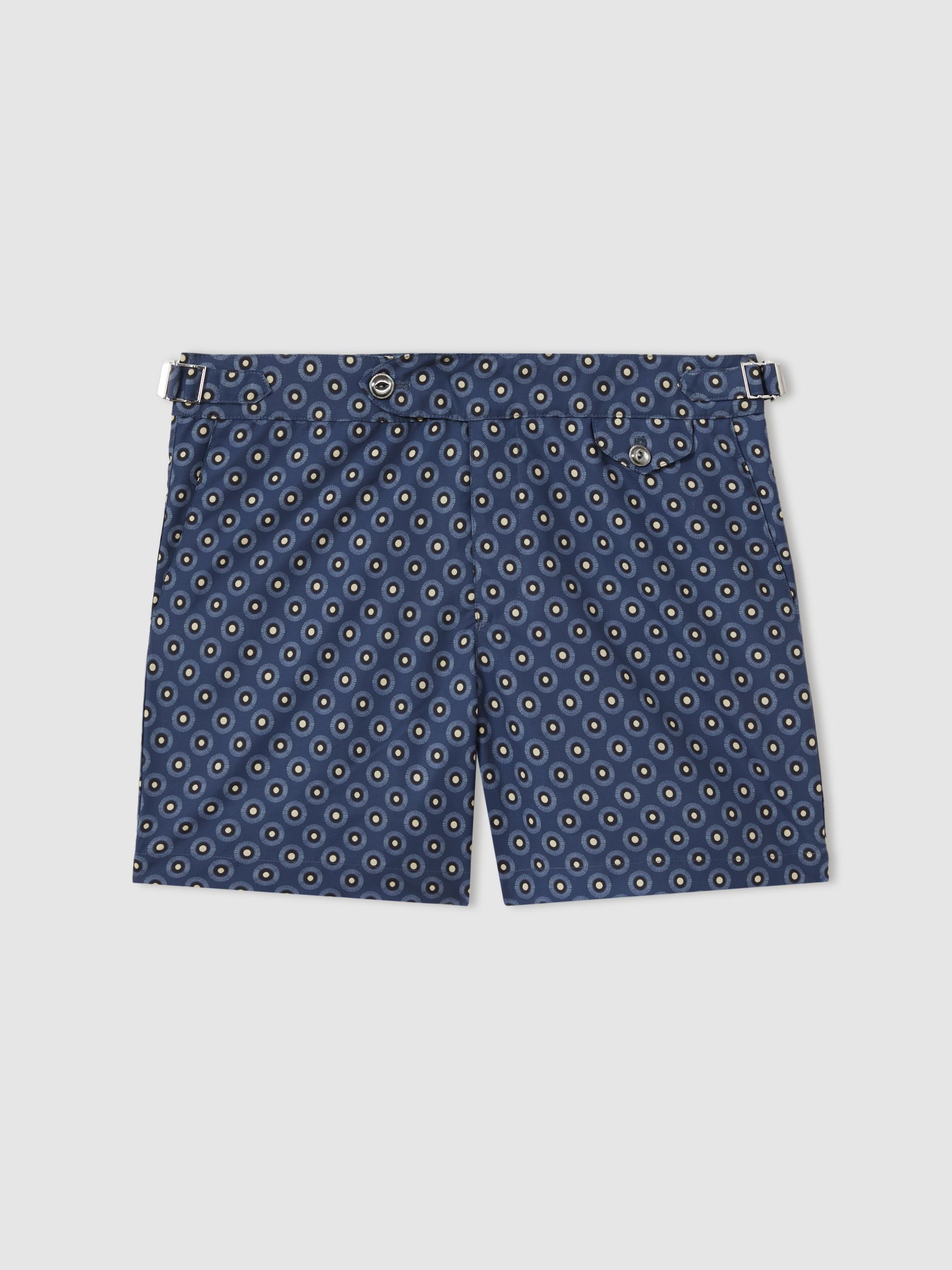 Hemingsworth Ikat-Print Swim Shorts in Blue - Image 1 of 2