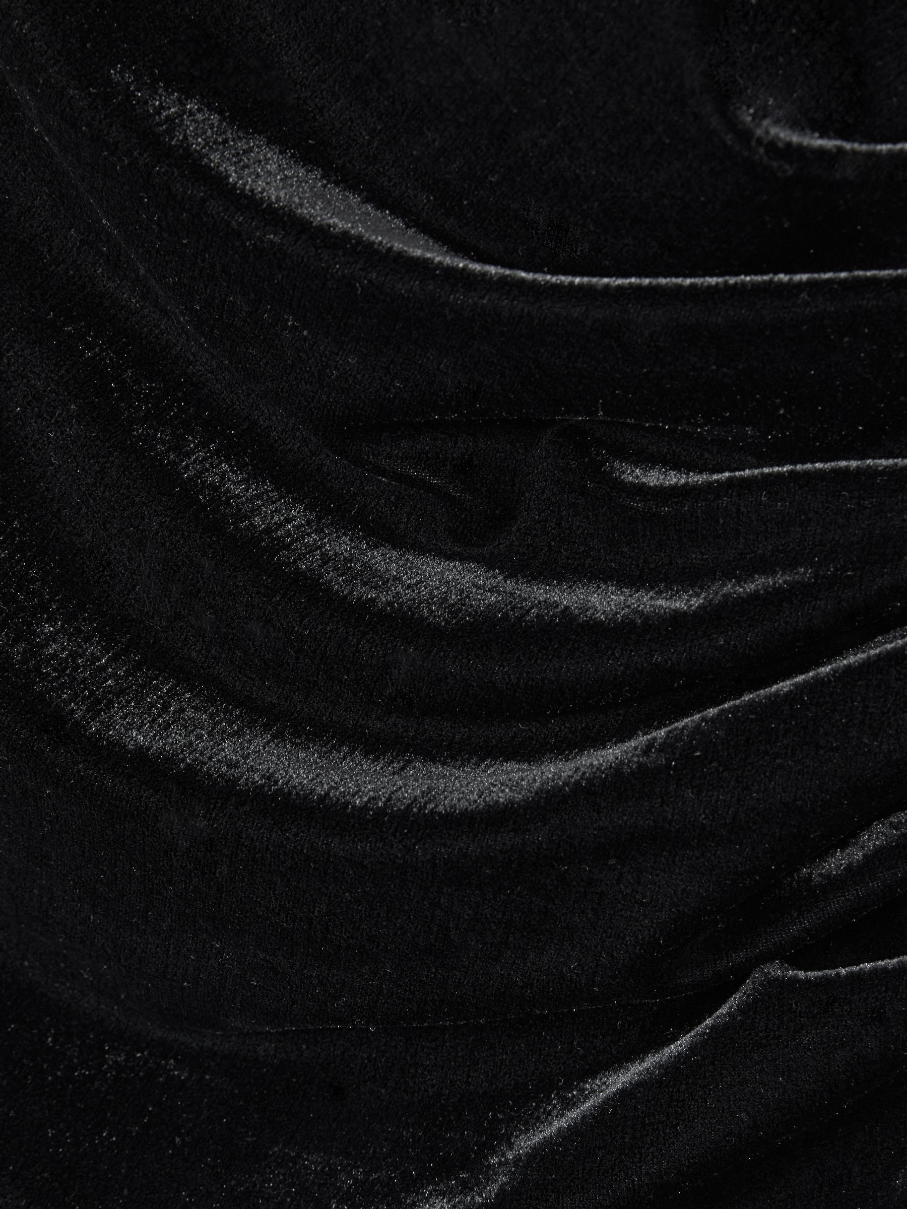 Off-the-Shoulder Velvet Dress in Black - Image 5 of 5