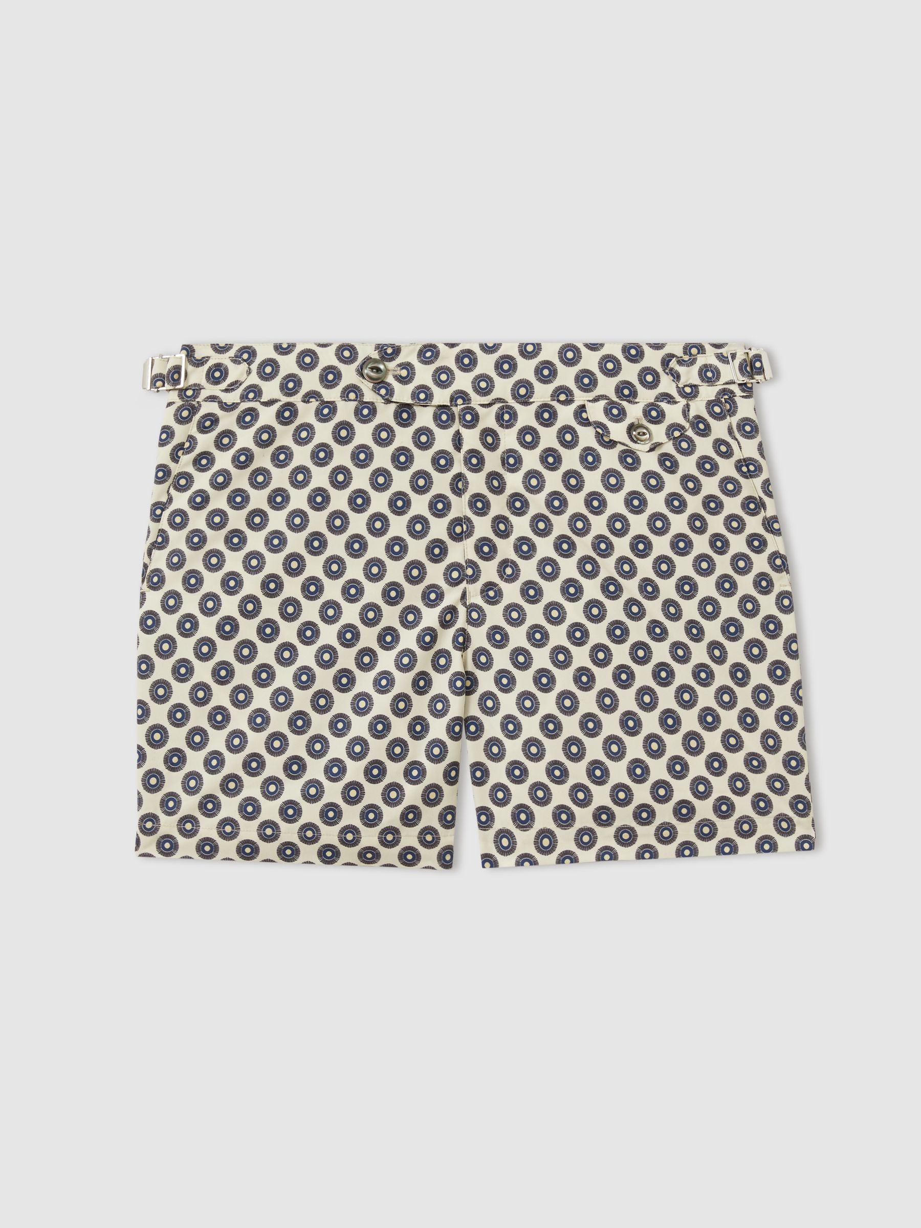 Hemingsworth Ikat-Print Swim Shorts in Bone - Image 1 of 2