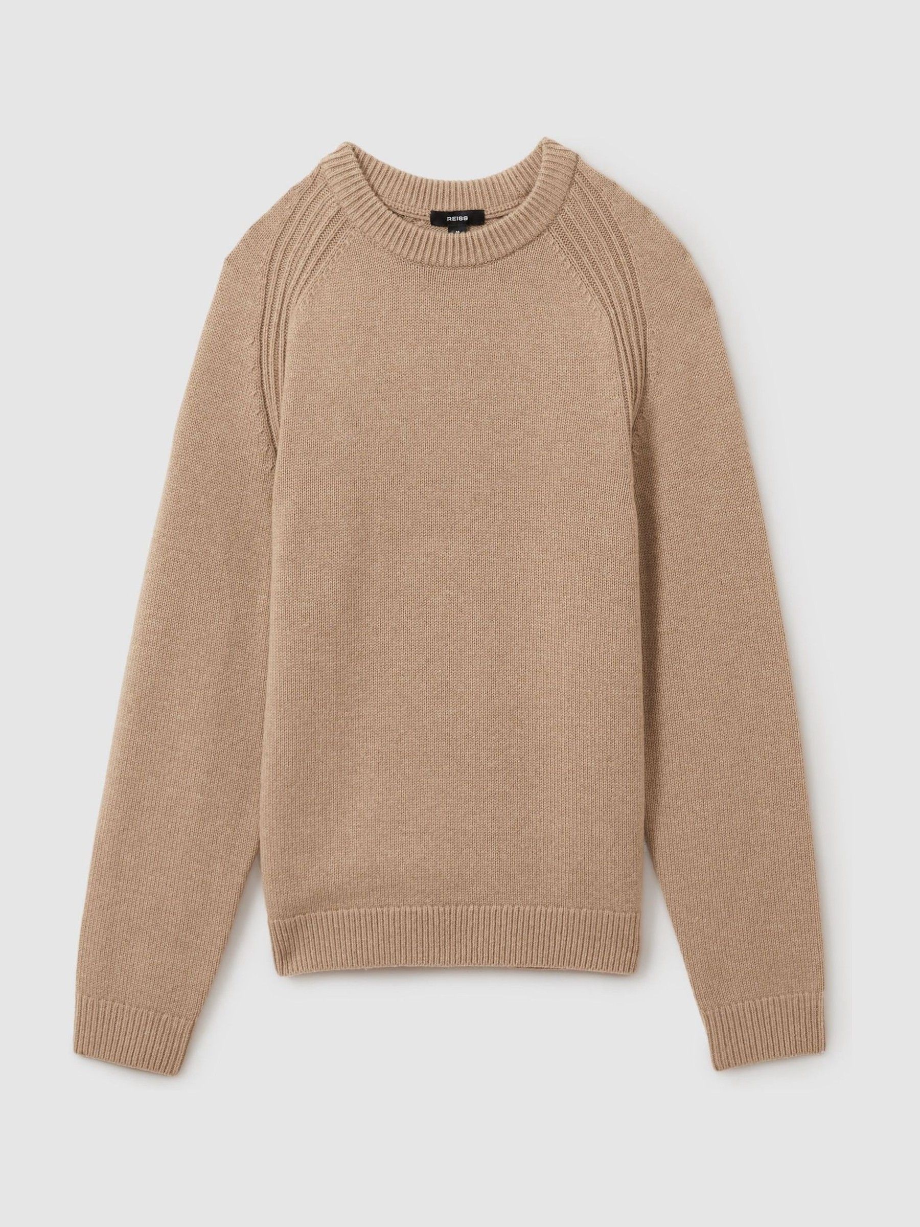 Wool-Blend Raglan-Sleeve Jumper in Camel Brown - Image 2 of 5