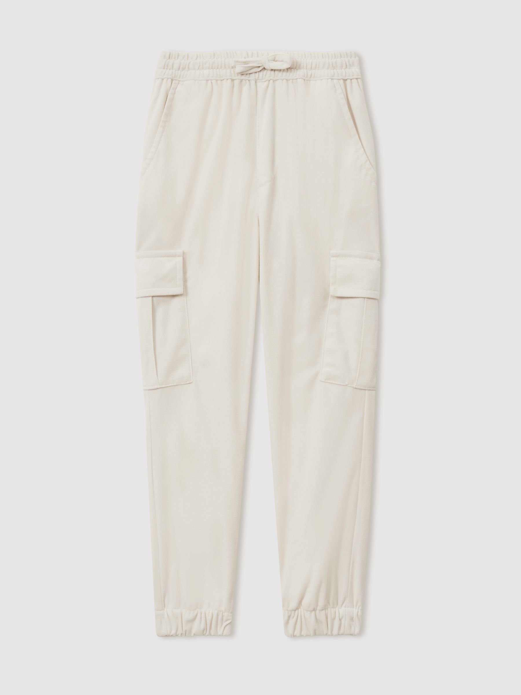 13-14 yrs Corduroy Drawstring Trousers in Off White - Image 1 of 3