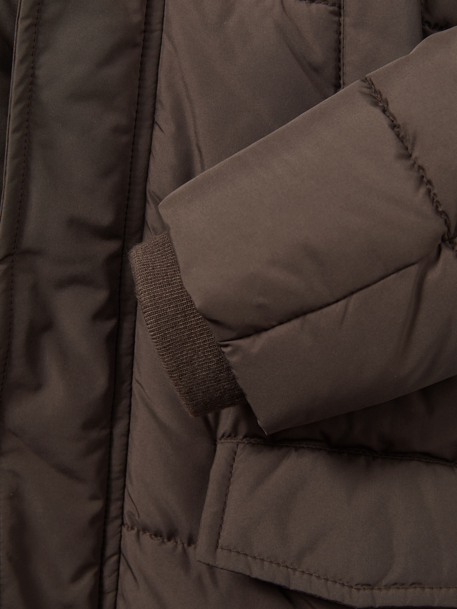 13-14 yrs Patch-Pocket Quilted Puffer Jacket in Chocolate Brown - Image 4 of 4