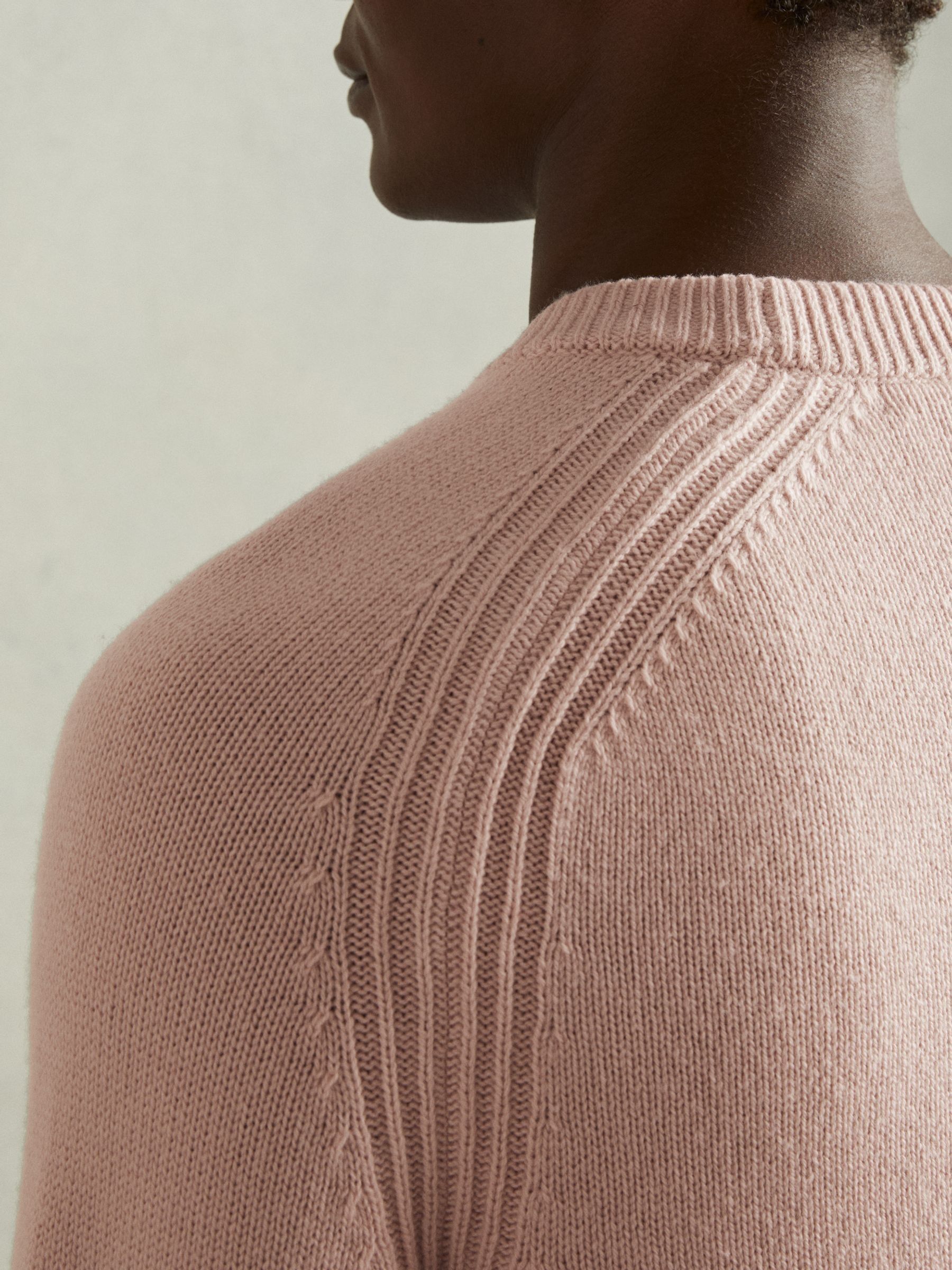 Wool-Blend Raglan-Sleeve Jumper in Soft Pink - Image 5 of 7