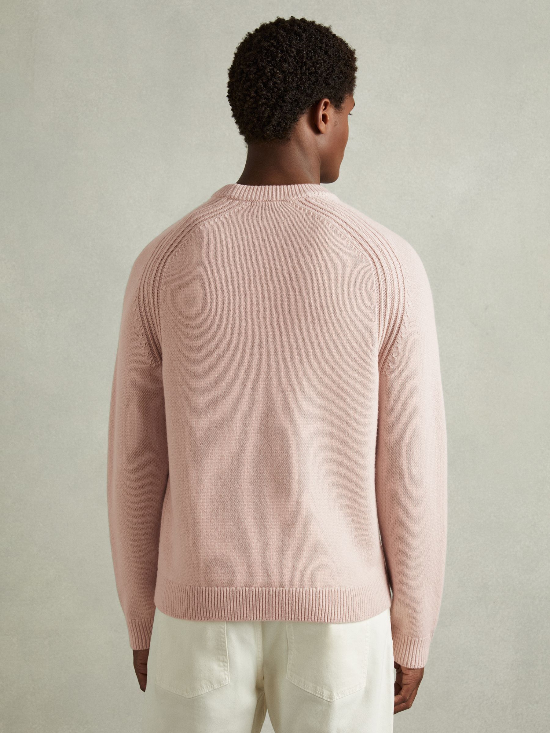 Wool-Blend Raglan-Sleeve Jumper in Soft Pink - Image 6 of 7