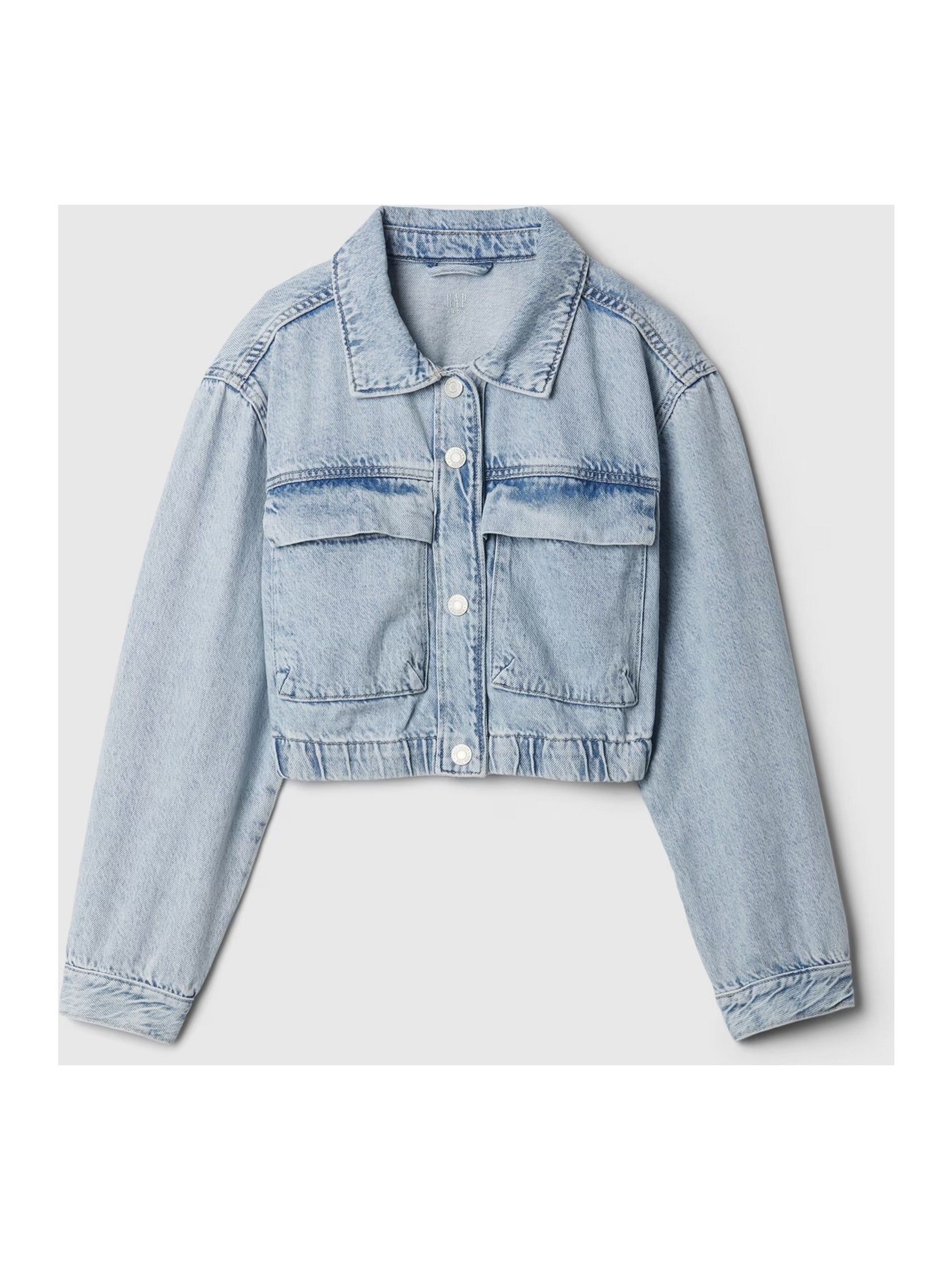Blue Cropped Denim Jacket (4-13yrs) - Image 4 of 5