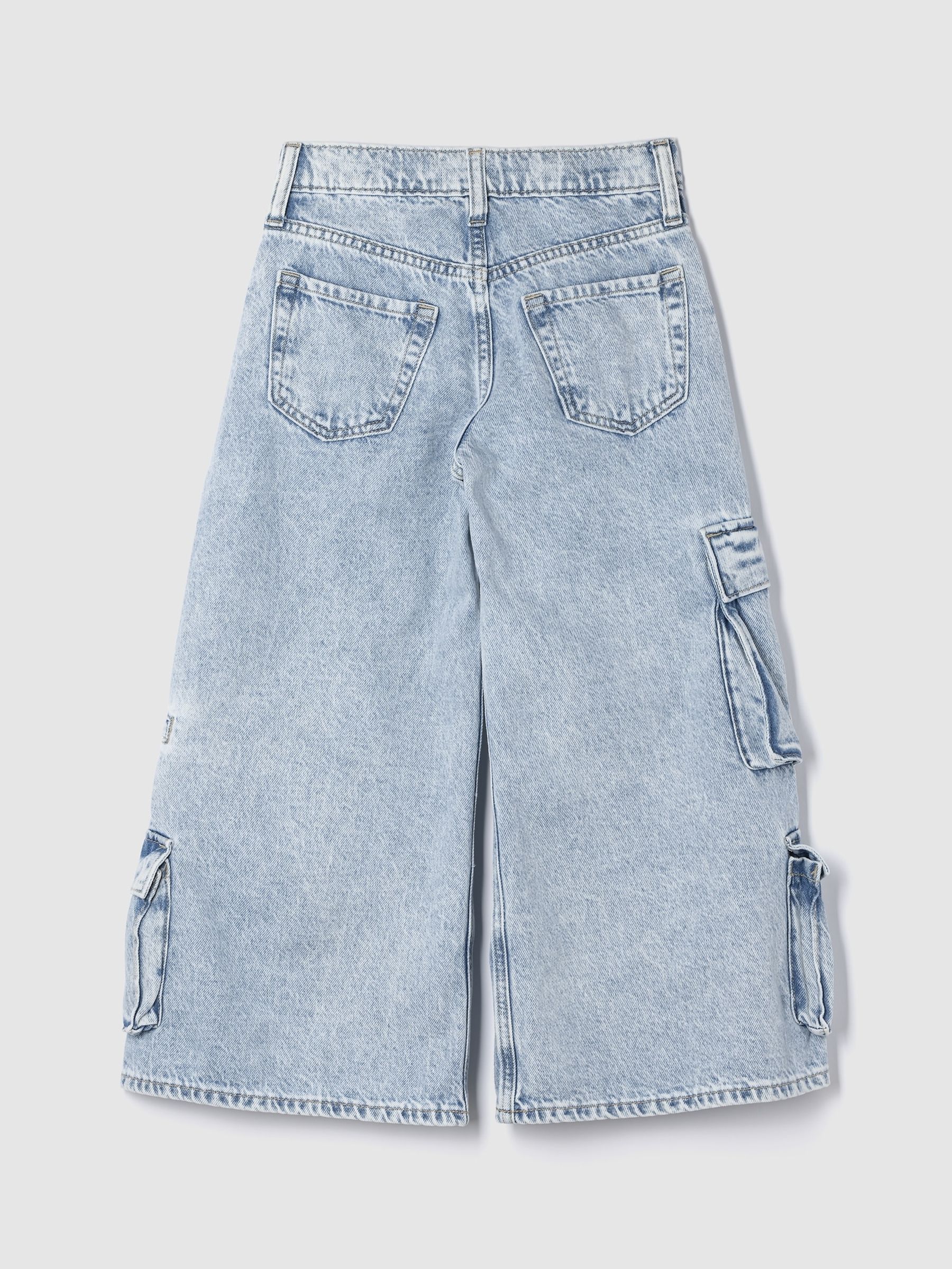 Blue Mid Rise Double Cargo Baggy Jeans (5-13yrs) - Image 5 of 7
