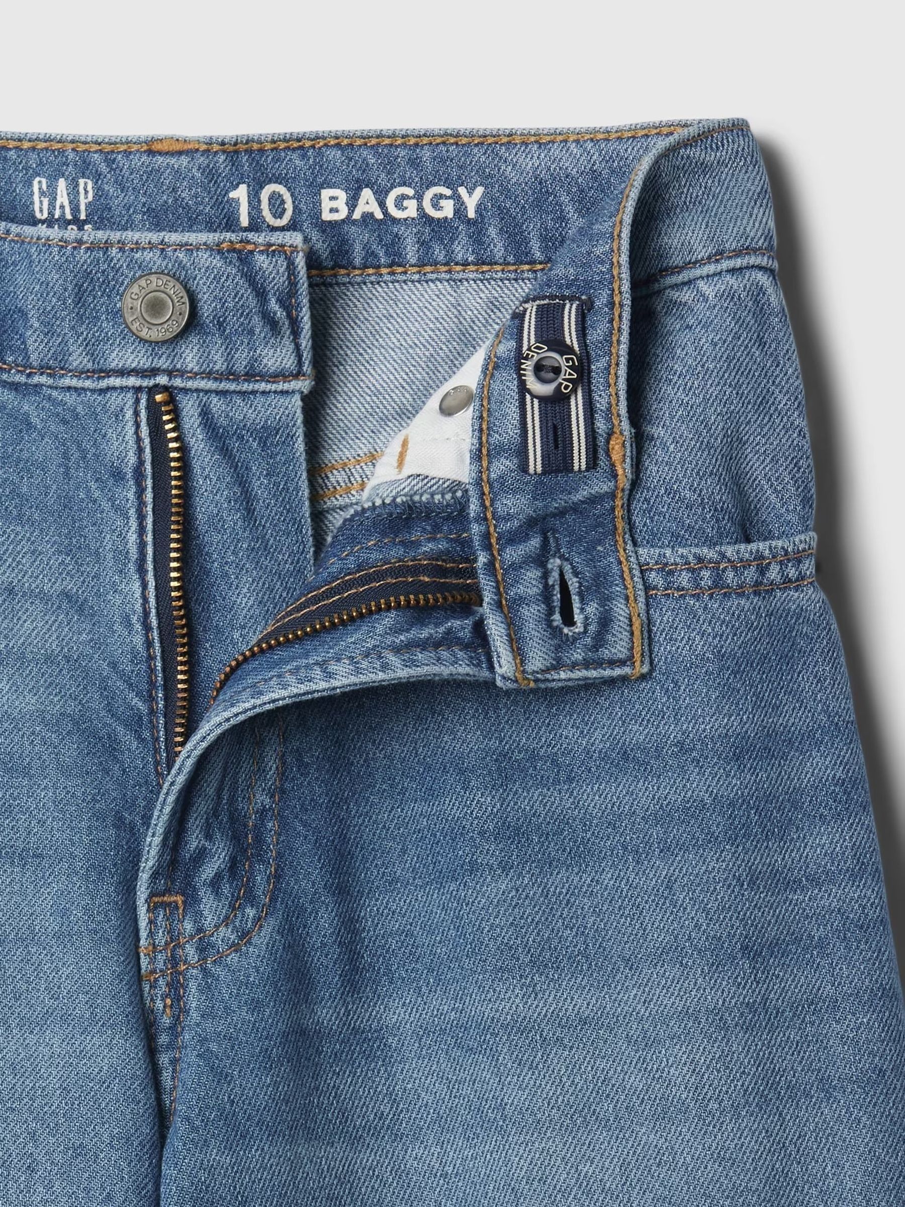 Medium Wash Blue Mid Rise Baggy Jeans (5-13yrs) - Image 5 of 6