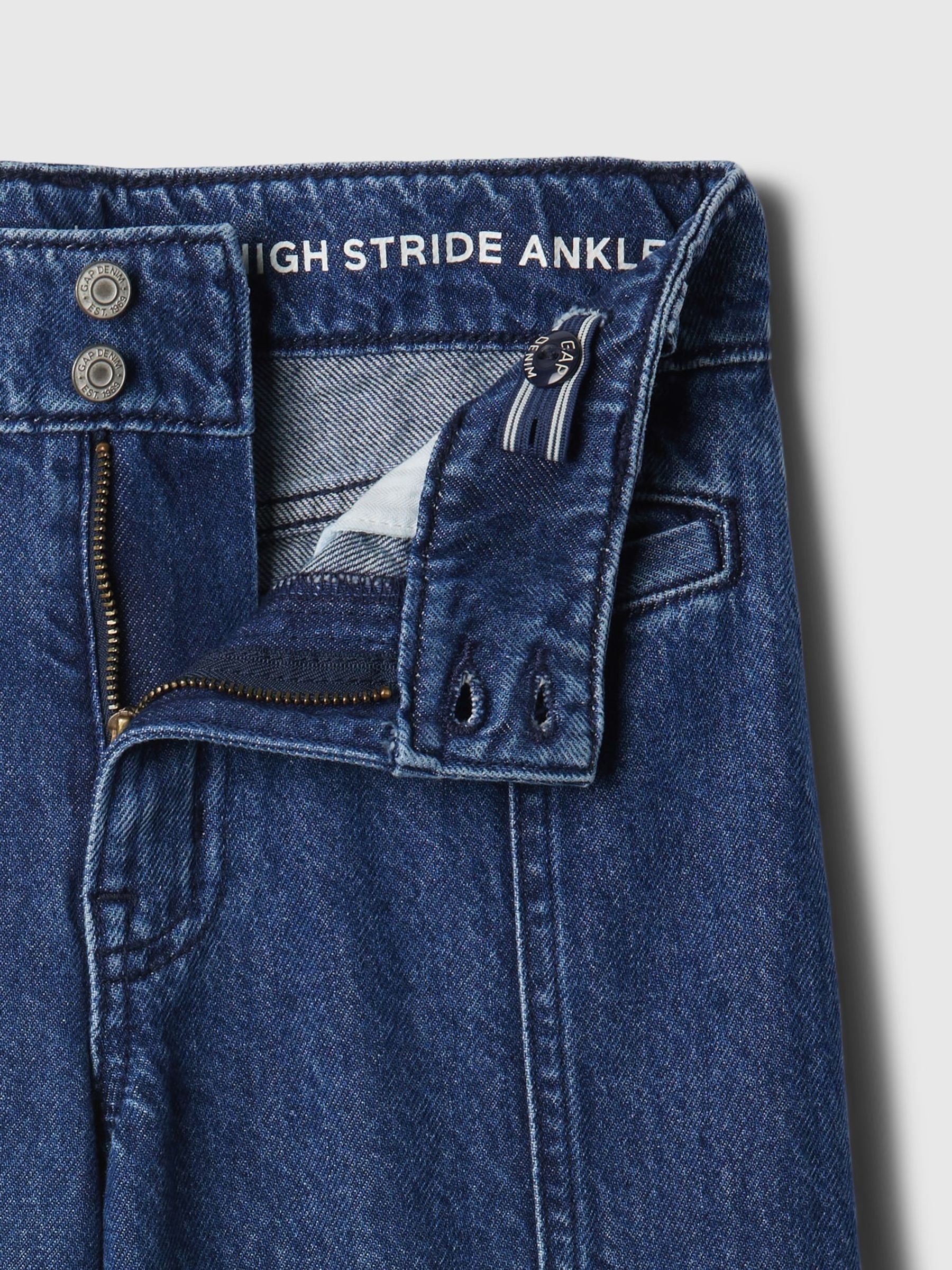Blue High Waisted Wide Leg Ankle Jeans (5-13yrs) - Image 5 of 6