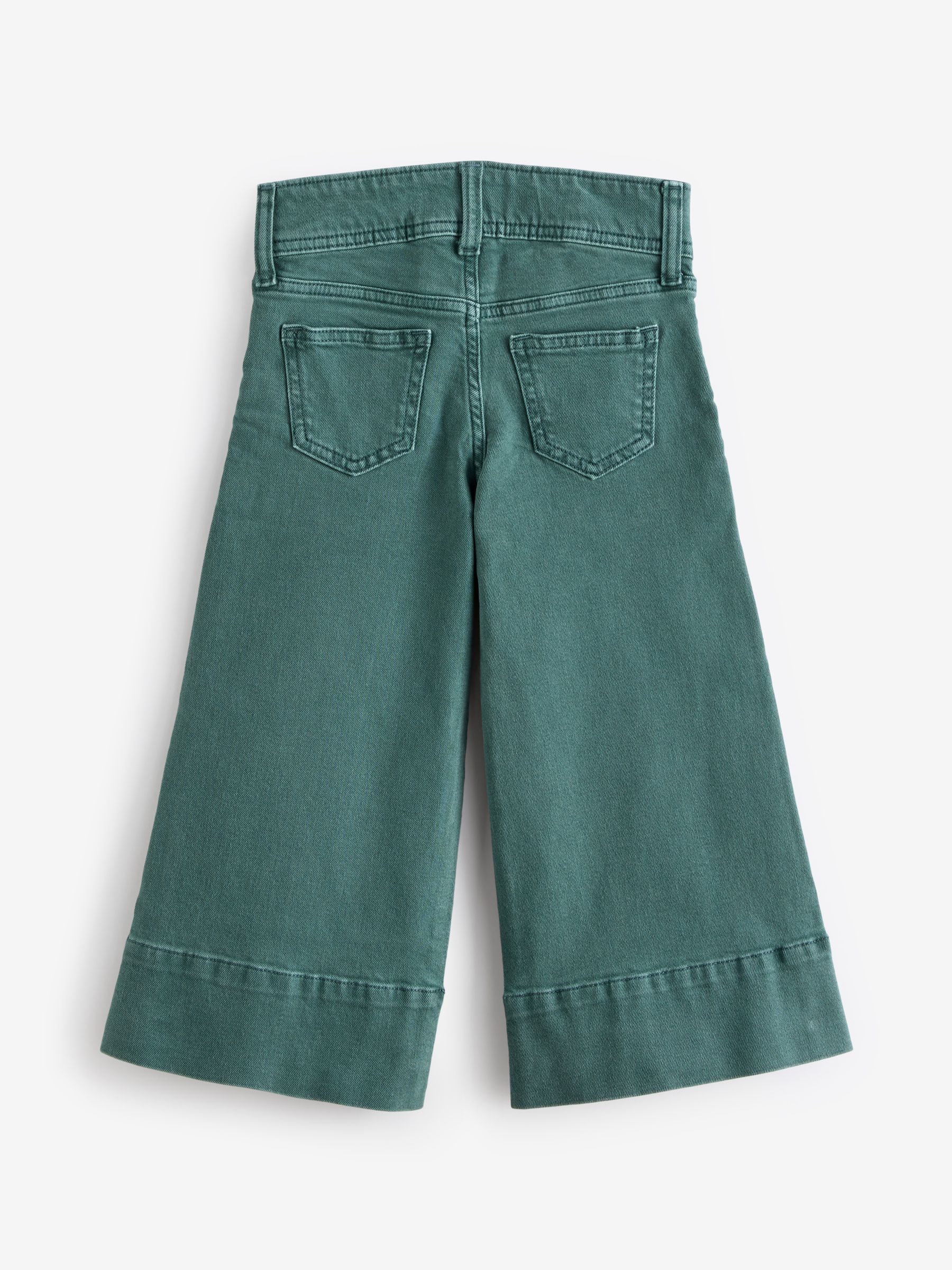 Green High Waisted Wide Leg Ankle Jeans (5-13yrs) - Image 5 of 9