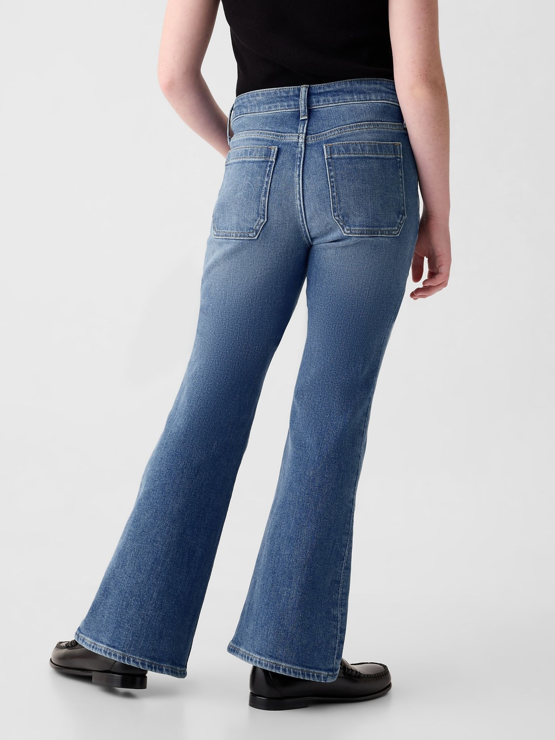 Blue High Waisted 70s Flare Jeans (5-13yrs) - Image 2 of 6