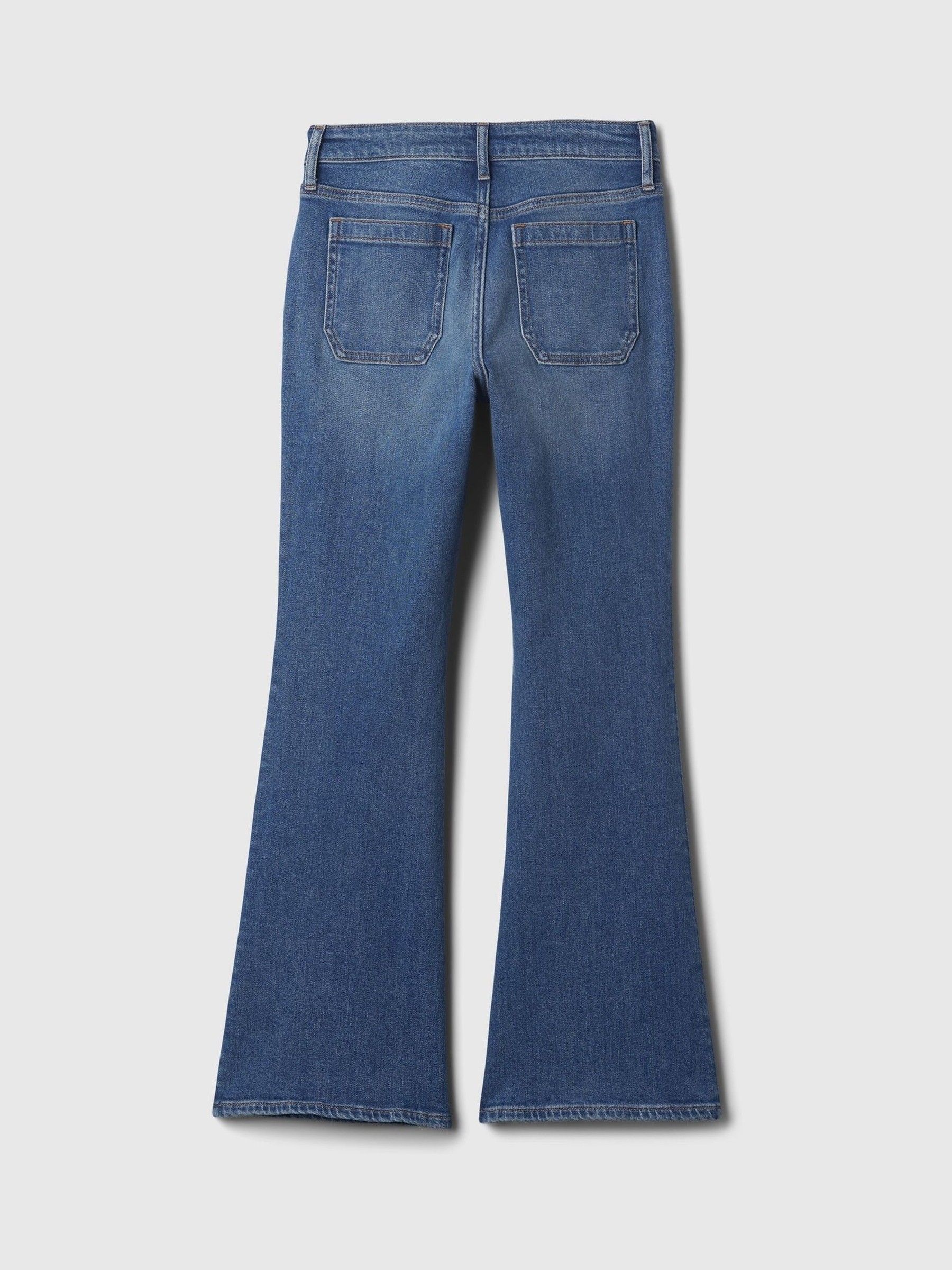 Blue High Waisted 70s Flare Jeans (5-13yrs) - Image 5 of 6