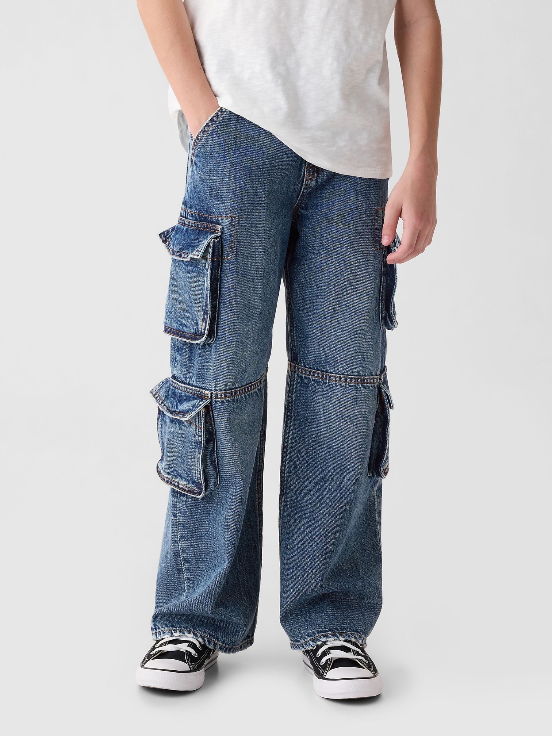 Blue Double Cargo Baggy Jeans (5-13yrs) - Image 2 of 6