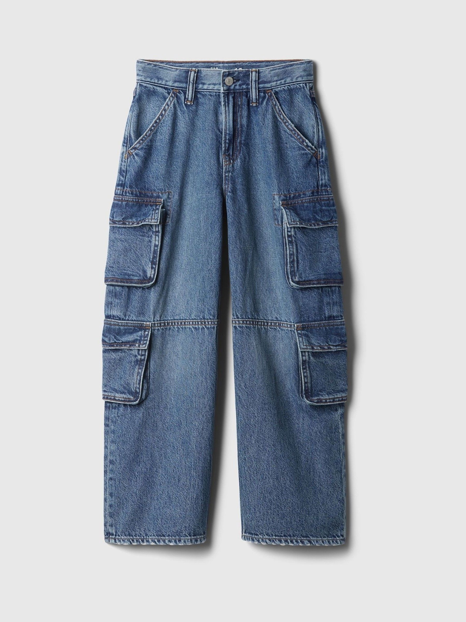 Blue Double Cargo Baggy Jeans (5-13yrs) - Image 4 of 6