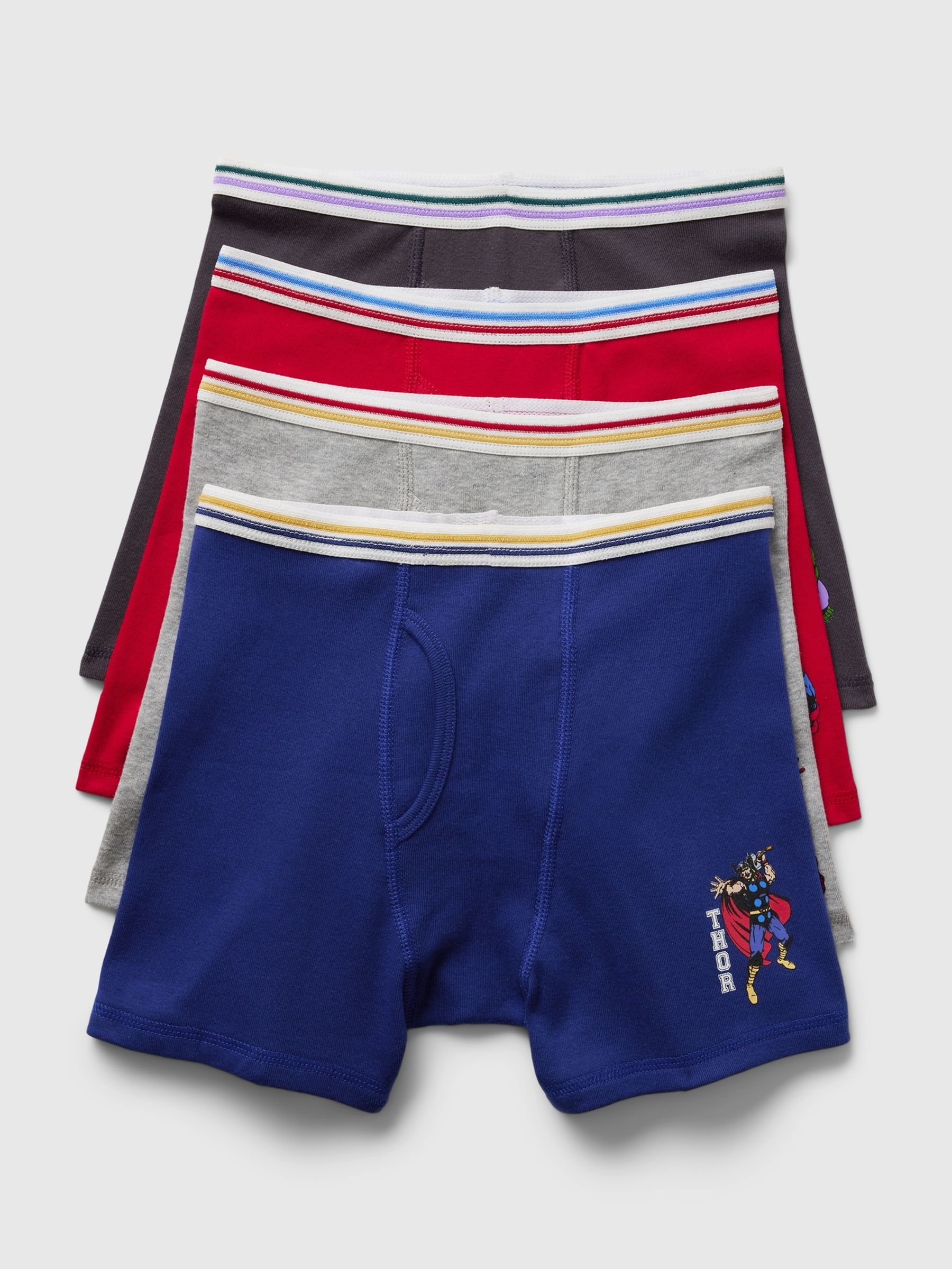 Blue Marvel Cotton Boxer Briefs 4 Pack (4-13yrs) - Image 1 of 1