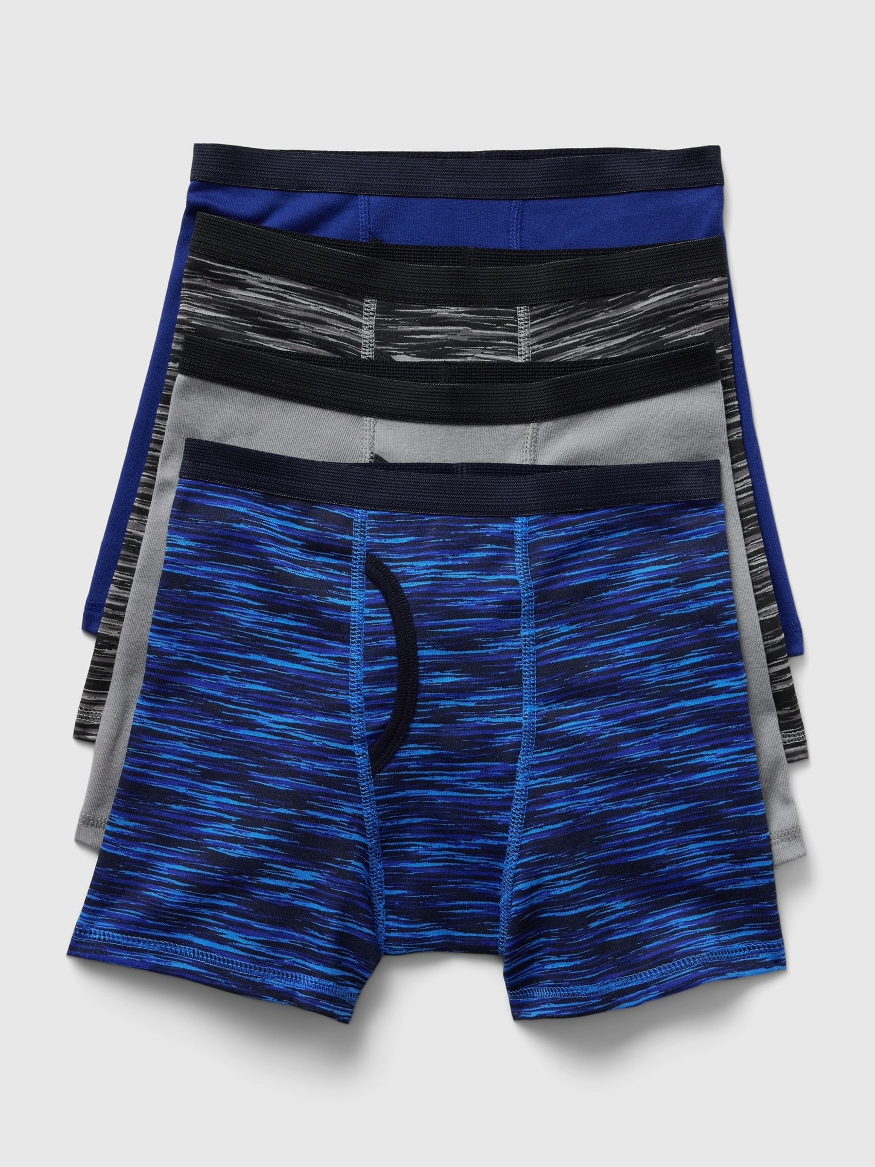 Blue Cotton Boxer Briefs 4 Pack (4-13yrs) - Image 1 of 1