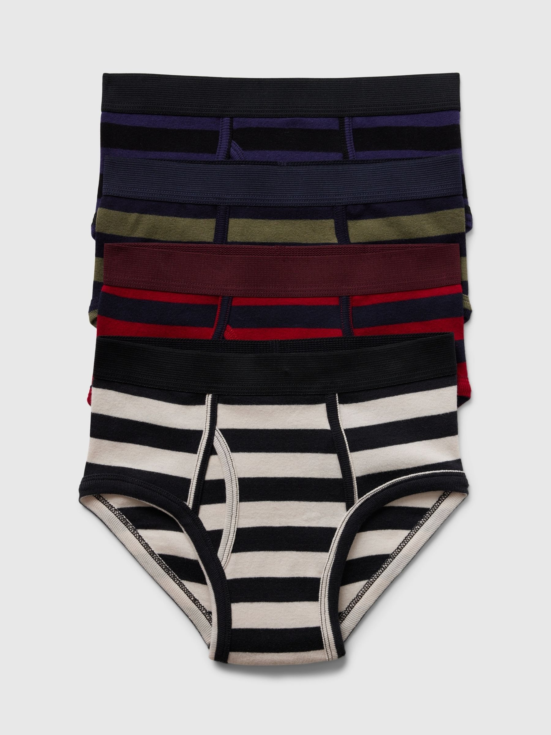 Black/White Organic Cotton Briefs 4 Pack (4-13yrs) - Image 1 of 1