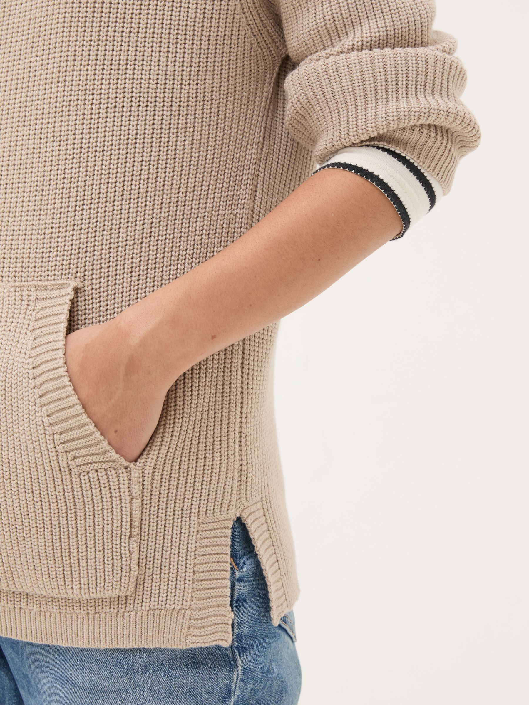 Knitted Oatmeal Lounge Hoodie - Image 4 of 5