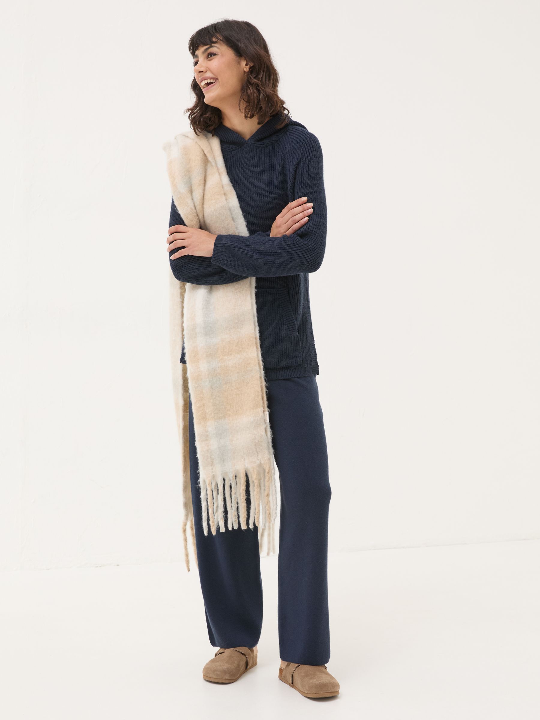 Knitted Blue Navy Lounge Hoodie - Image 3 of 6