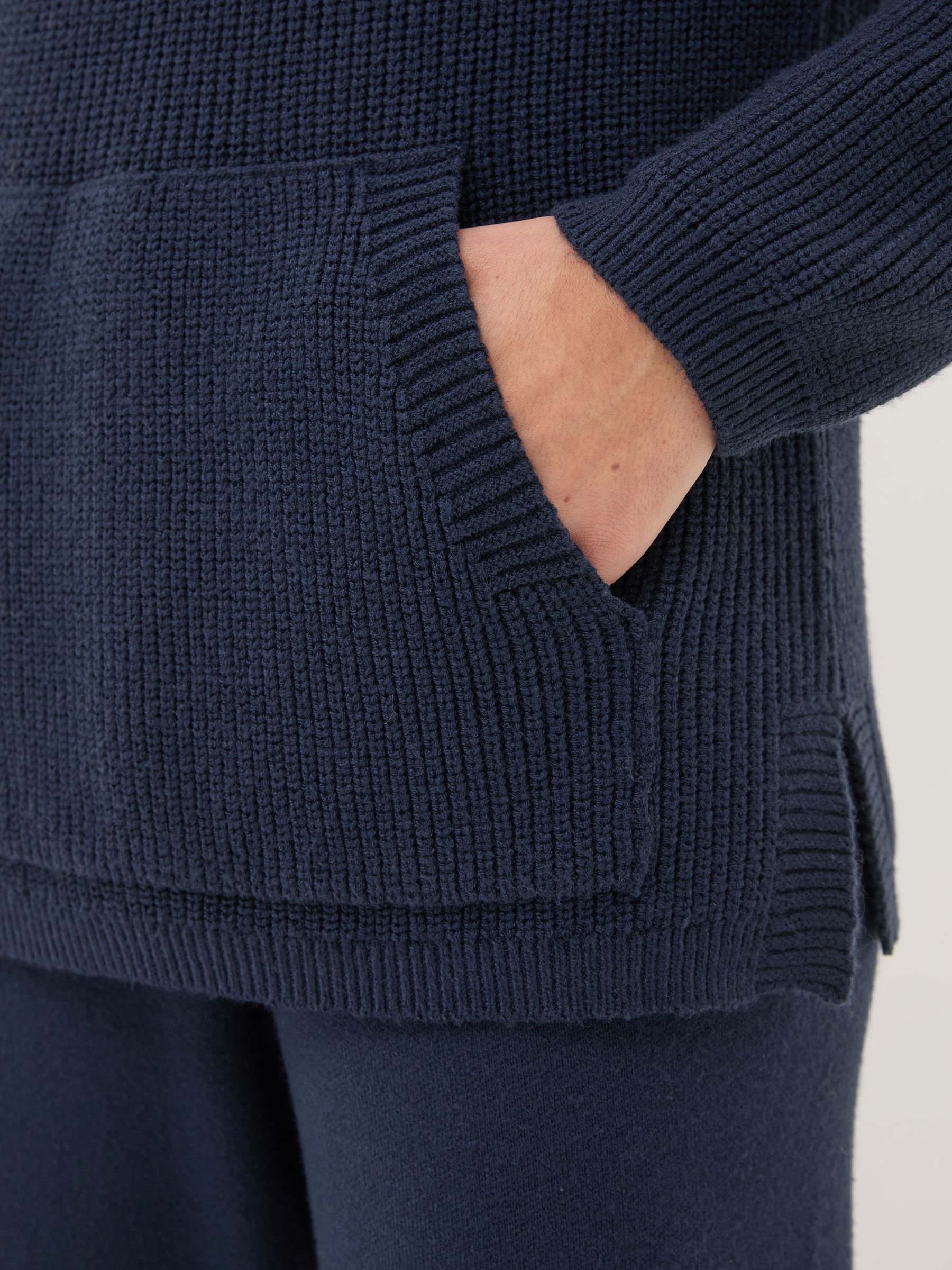Knitted Blue Navy Lounge Hoodie - Image 5 of 6