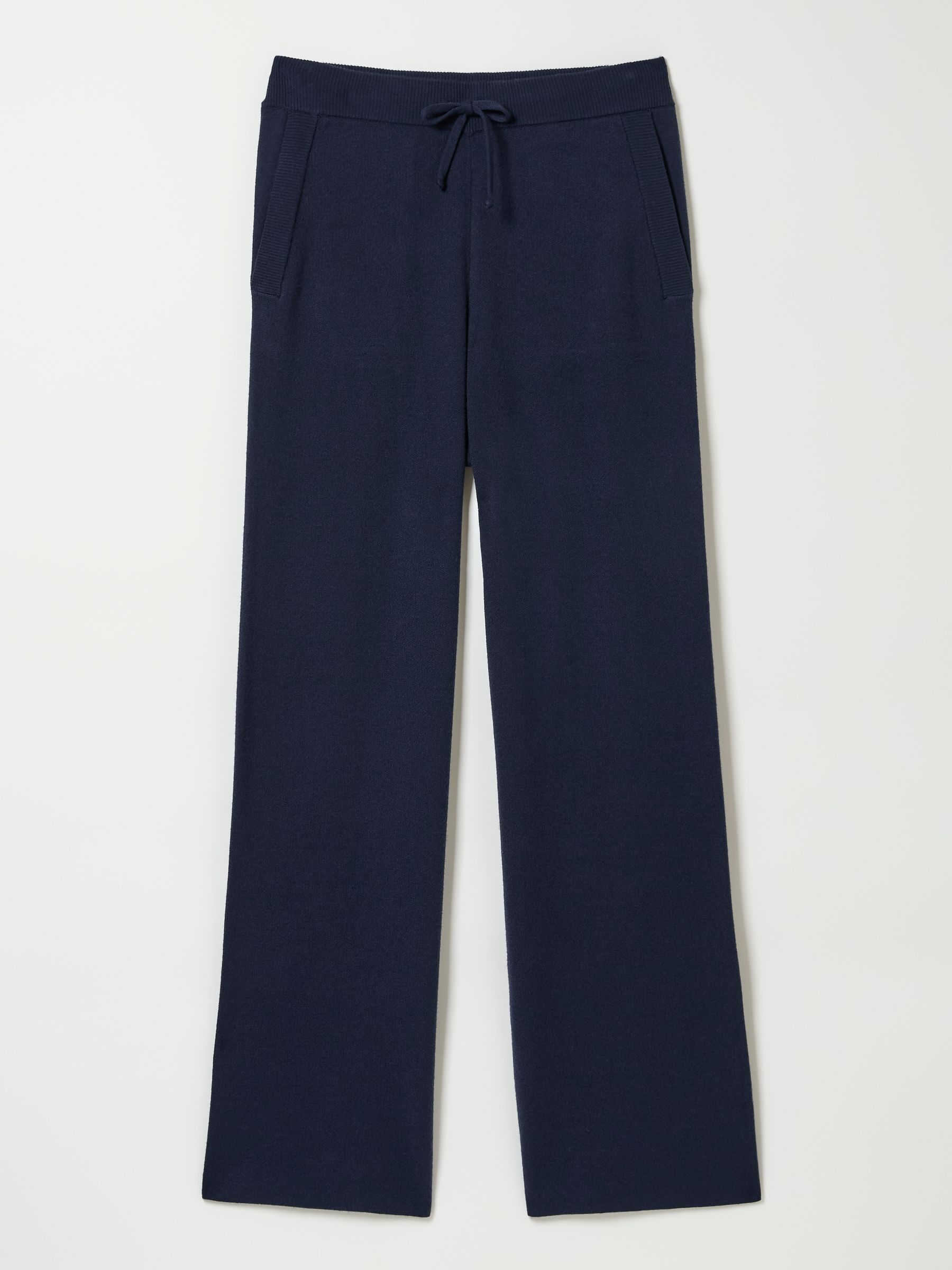 Knitted Blue Navy Lounge Wide Leg Joggers - Image 1 of 5