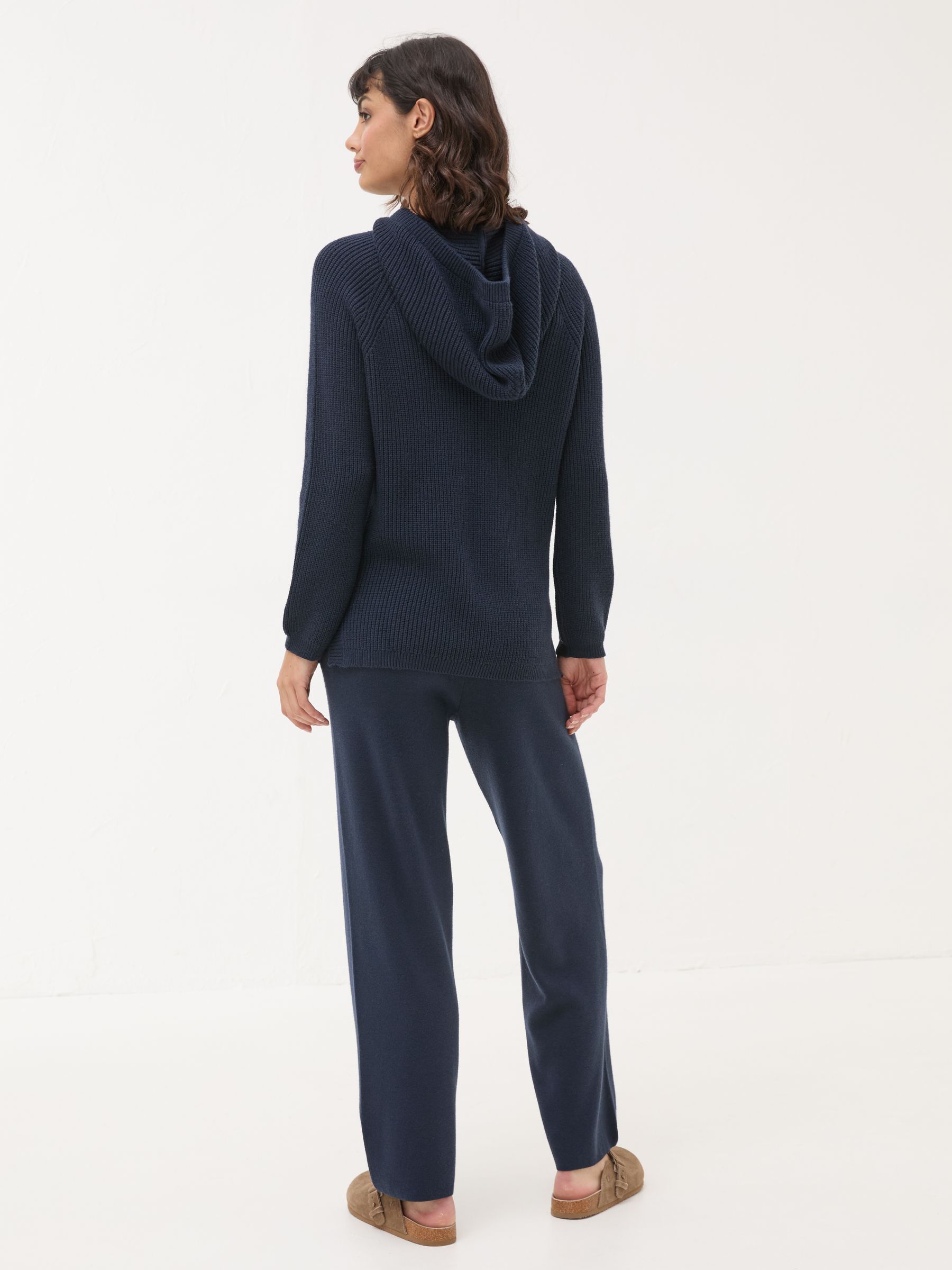 Knitted Blue Navy Lounge Wide Leg Joggers - Image 3 of 5