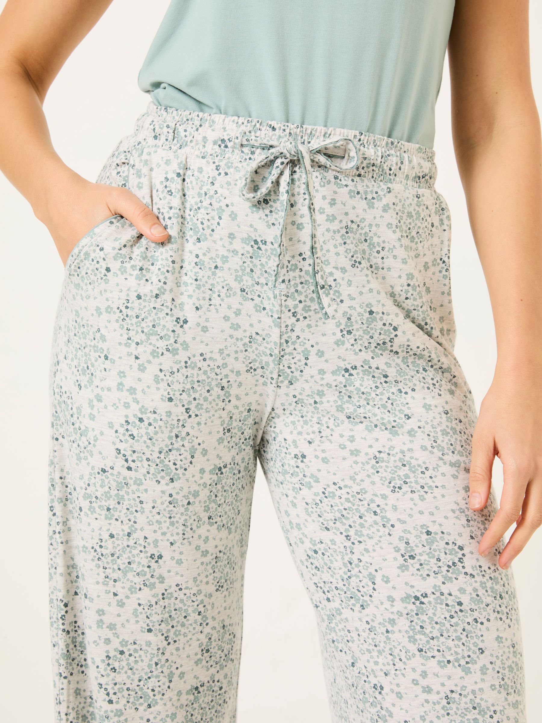 Lola Grey Floral Jersey Pyjama Bottoms - Image 4 of 5