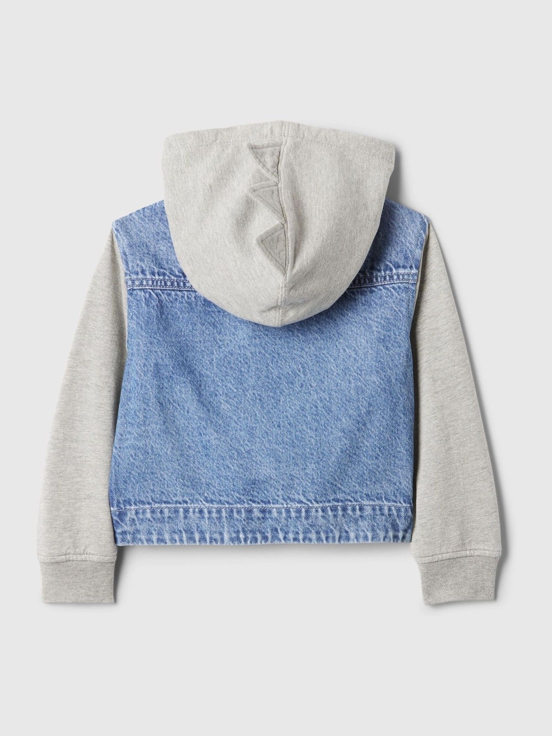 Blue Dinosaur Varsity Denim Hoodie Jacket (6mths-5yrs) - Image 5 of 5