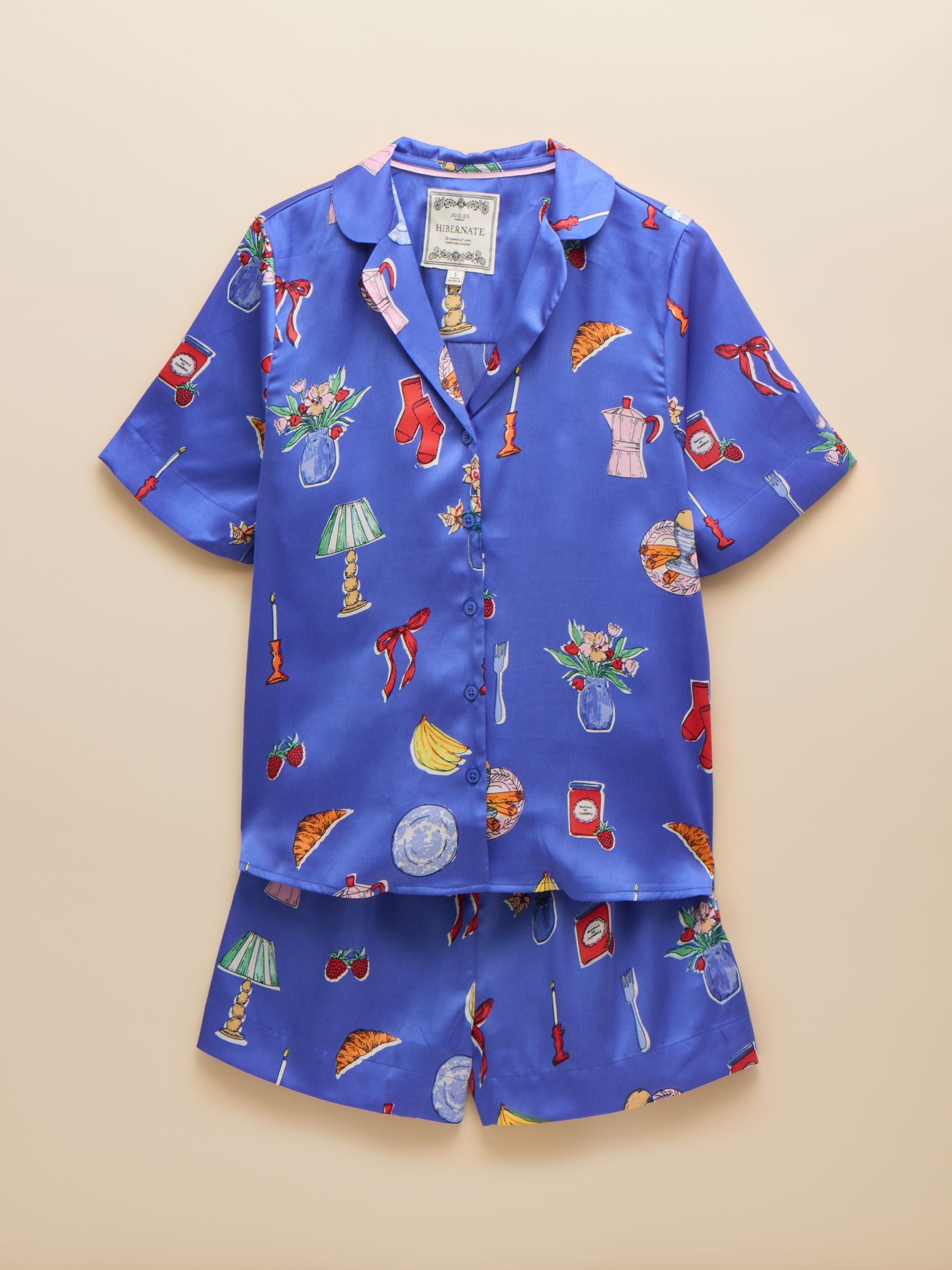 Natalia Blue Satin Short Pyjama Set - Image 8 of 8