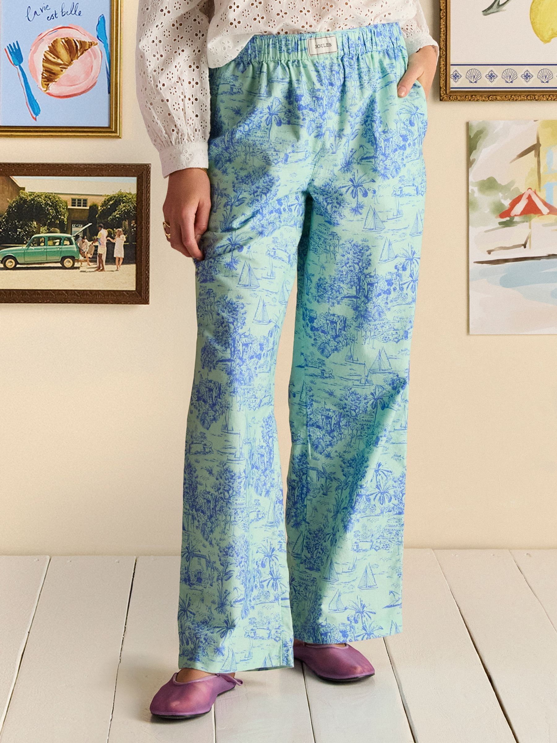 Hallie Green Toile de Jouy Pull-On Cotton Trousers - Image 1 of 12